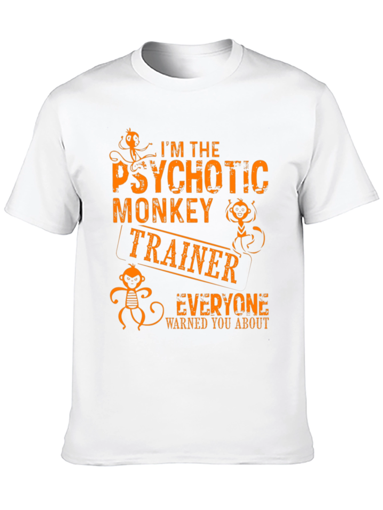 Black Psychotic Monkey Trainer Graphic Tee - Novelty T-Shirt view 10