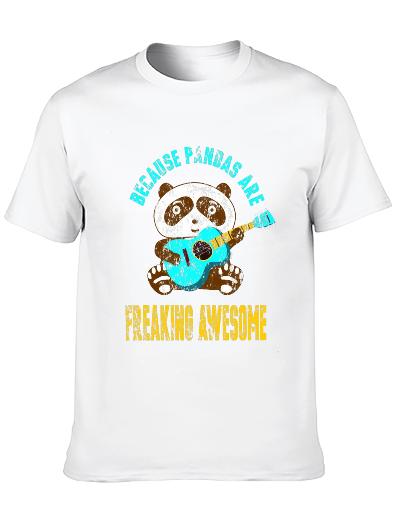 Black Panda Guitar T-Shirt - Because Pandas Are Awesome Tee view 10