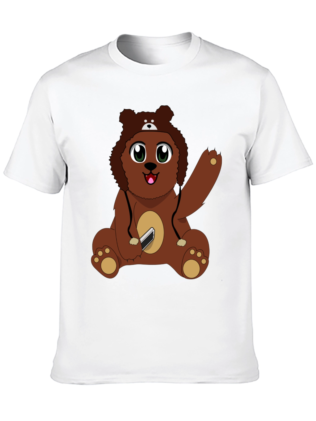 Black Cute Cartoon Bear Graphic T-Shirt view 10