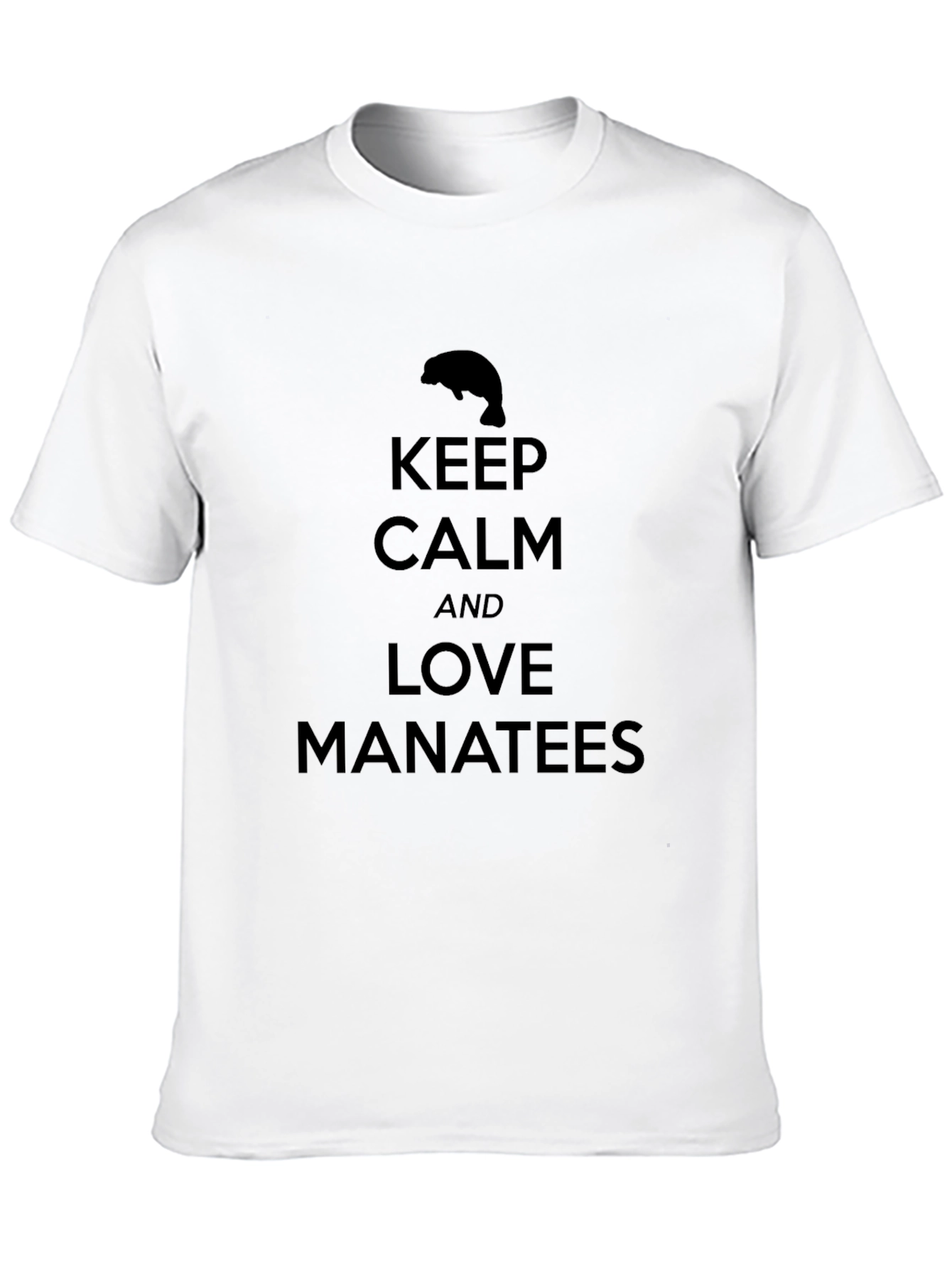 Black Keep Calm Love Manatees Black T-Shirt view 10