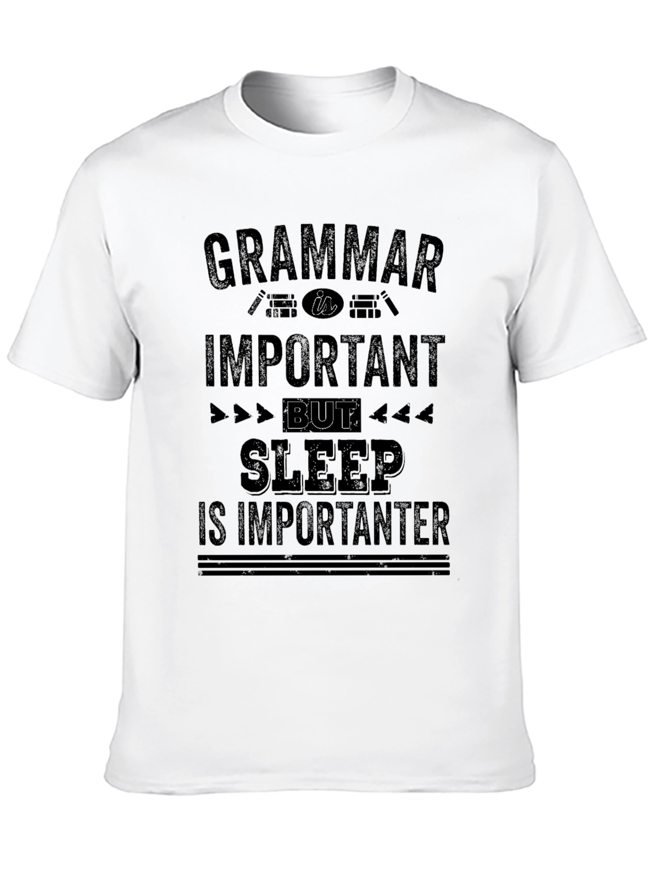 Black Funny Grammar Sleep T-Shirt view 10