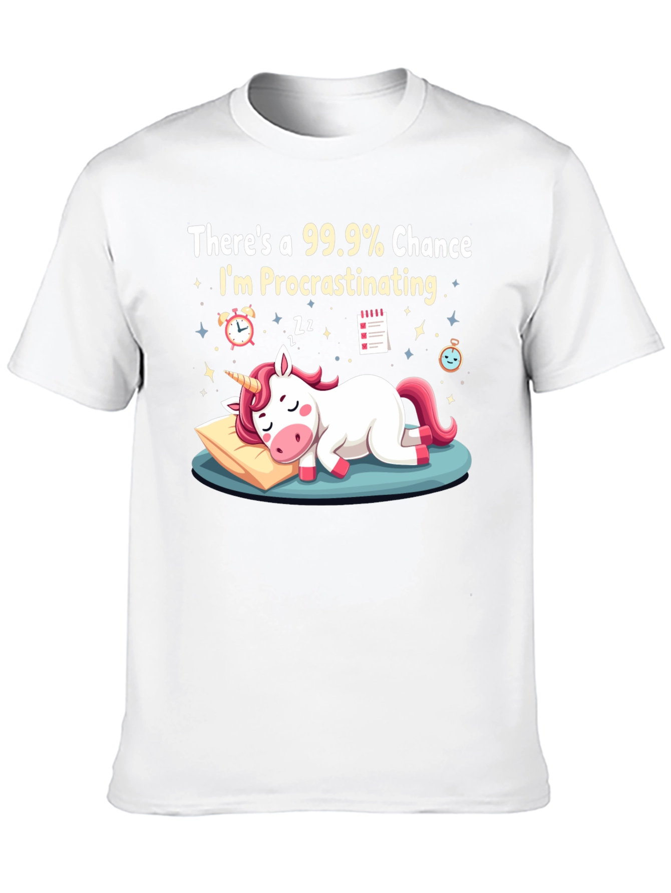 Black Procrastinating Unicorn Graphic T-Shirt - Black view 10