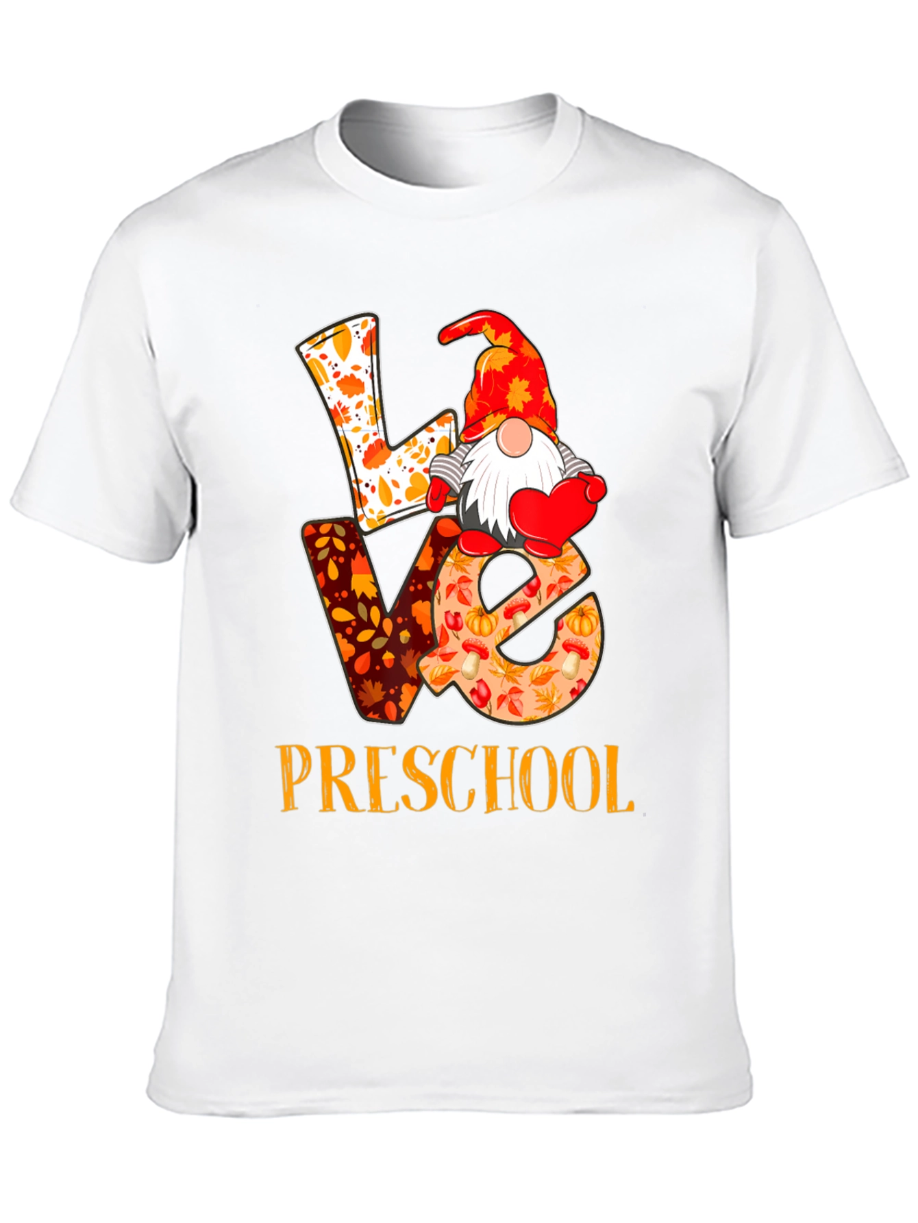 Black Love Preschool Fall Gnome Teacher T-Shirt view 10
