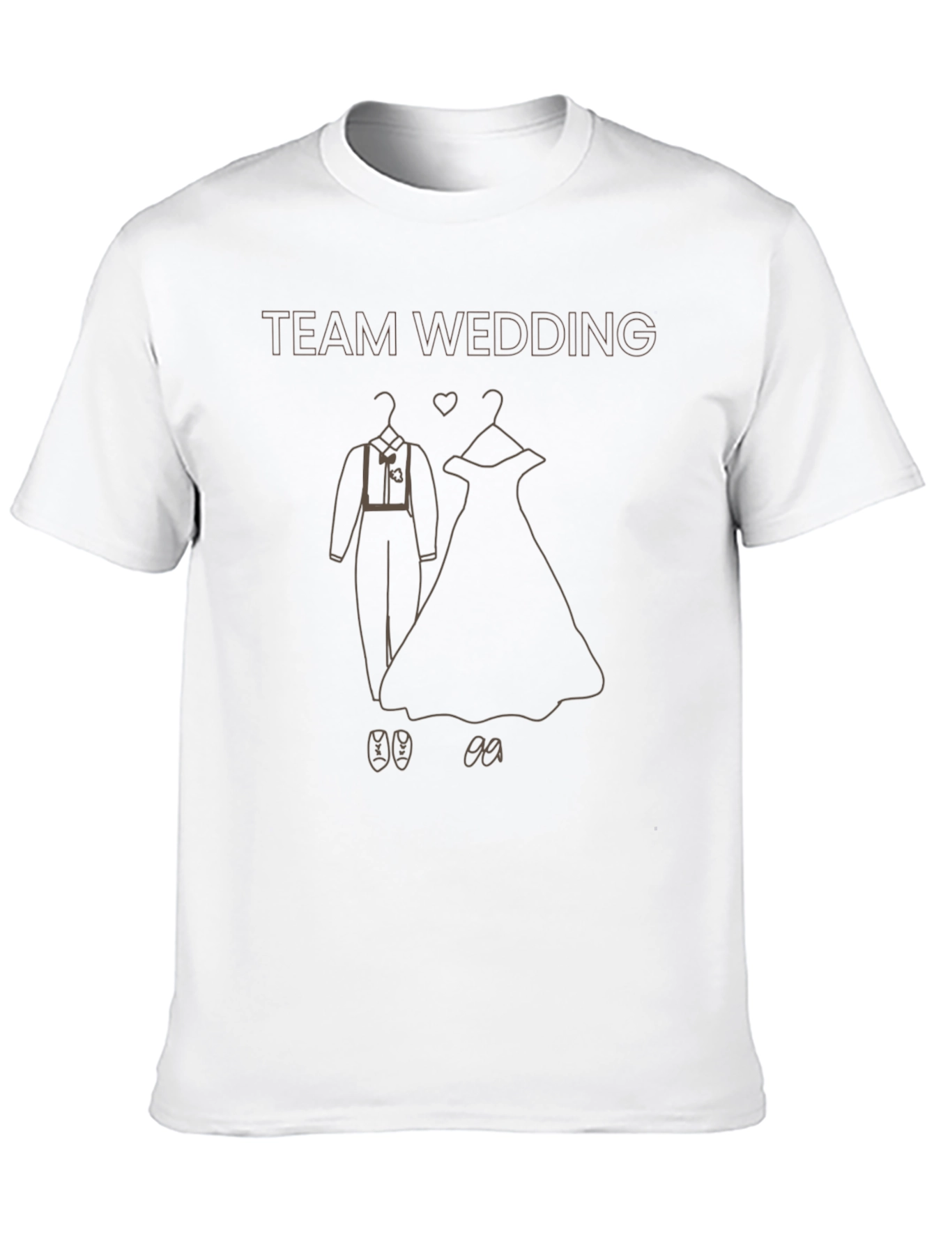 Black Team Wedding T-Shirt - Bride & Groom Outfit Design view 10