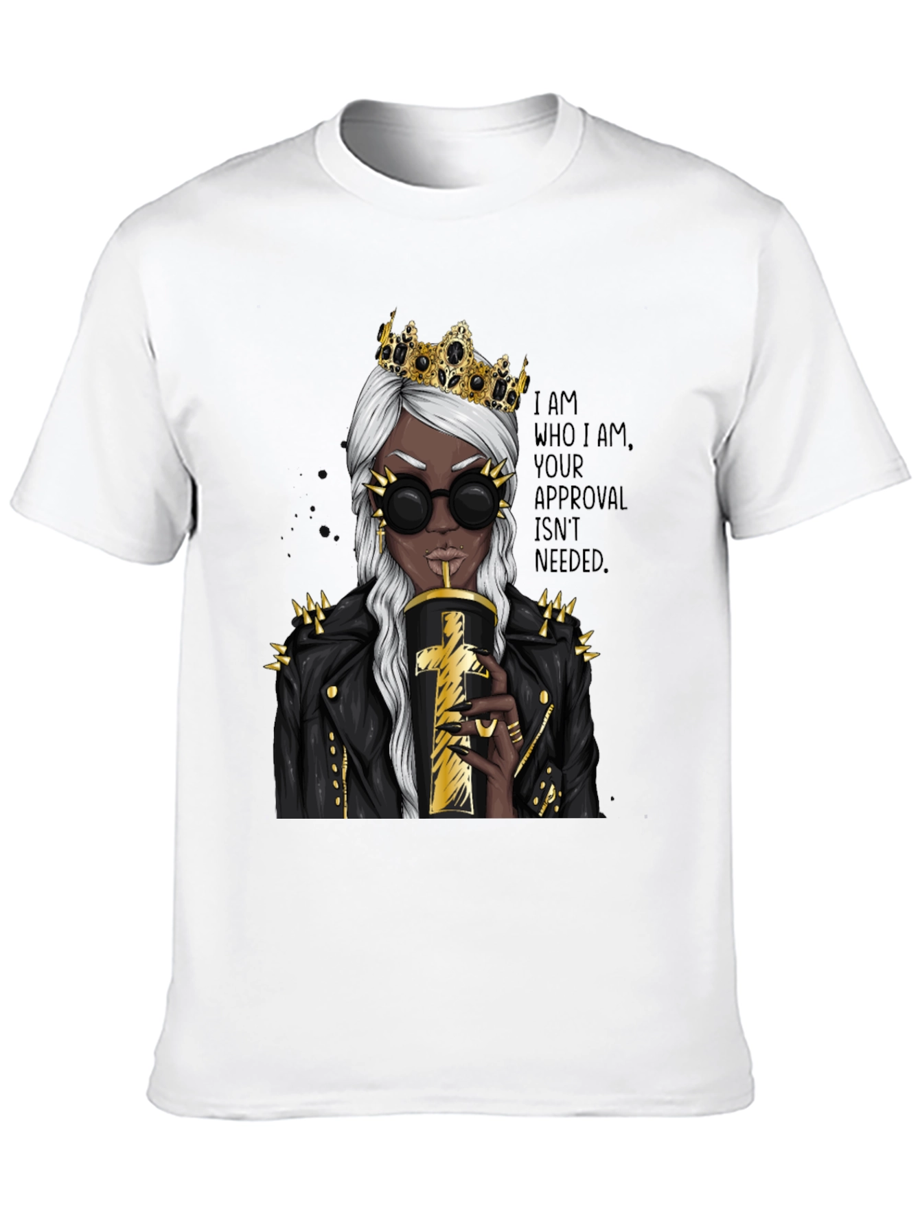 Black Queen Attitude Graphic T-Shirt - Black view 10