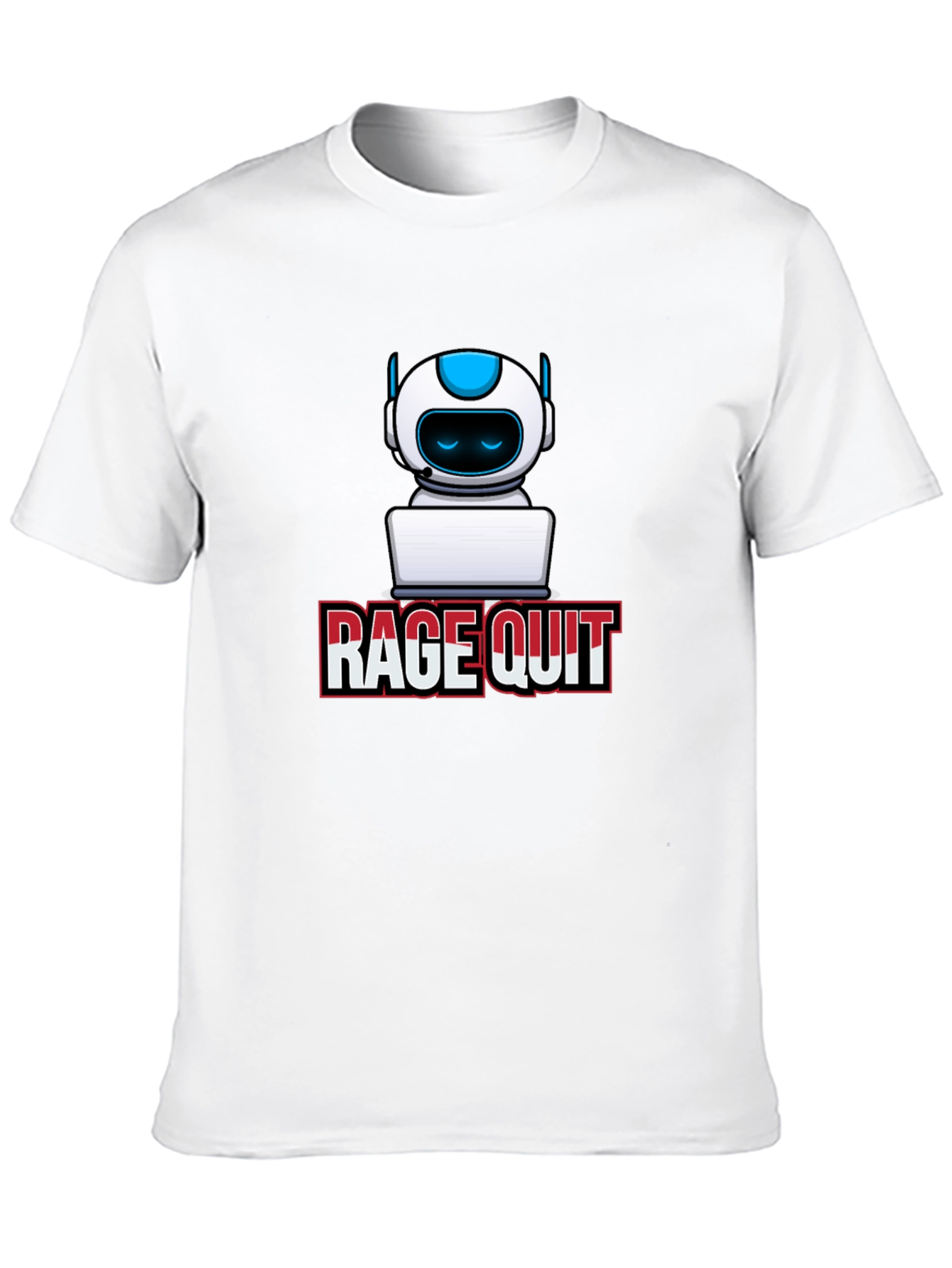 Black Rage Quit Robot Gamer T-Shirt - Black view 10