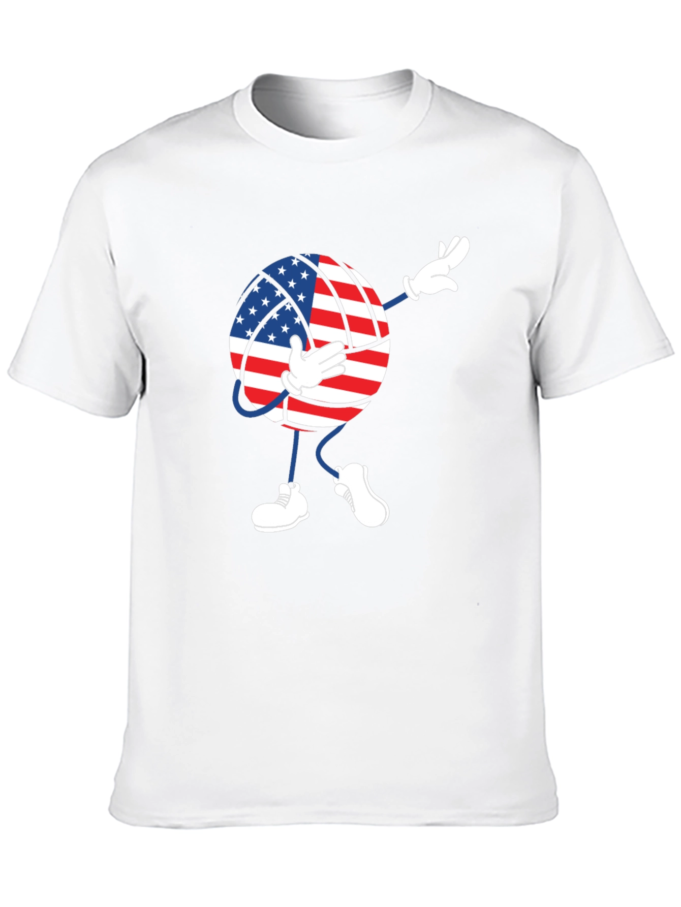 Black USA Flag Volleyball Dab T-Shirt view 10