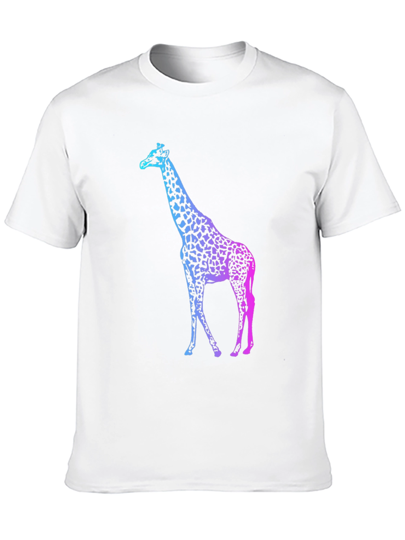 Black Gradient Giraffe Print Black T-Shirt view 10
