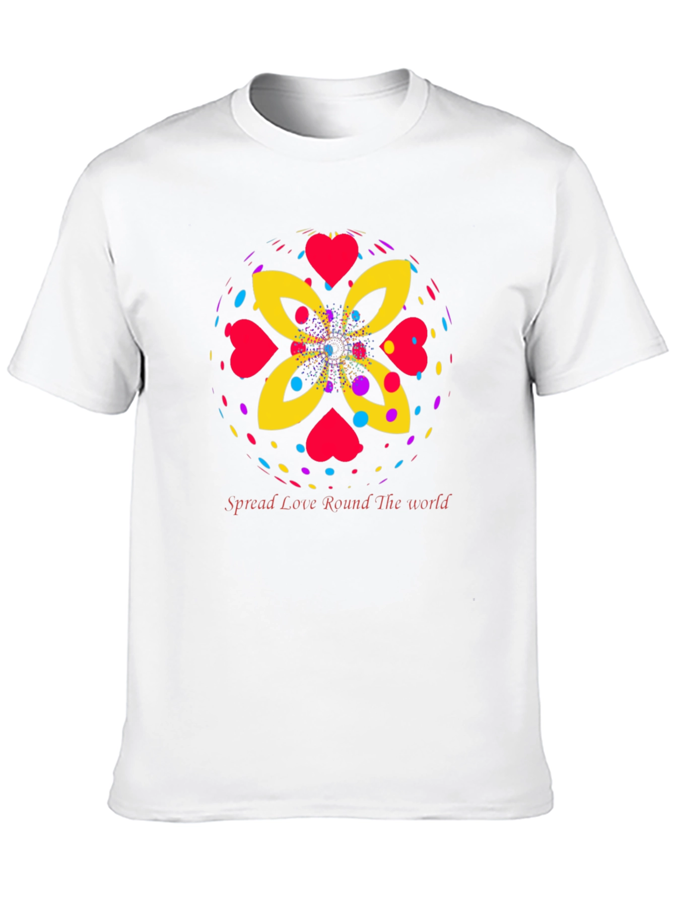Black Spread Love Tee - Colorful Heart Design view 10