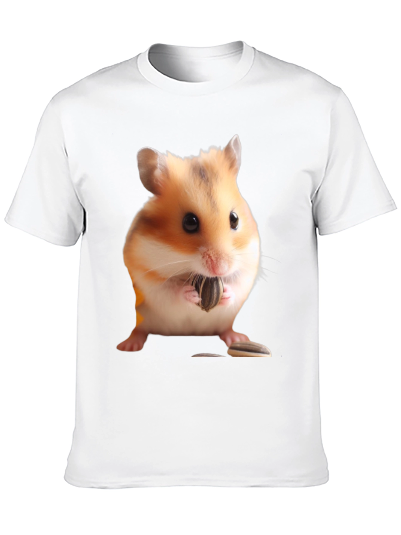 Black Hamster Seed Graphic T-Shirt, Mens Black Tee view 10