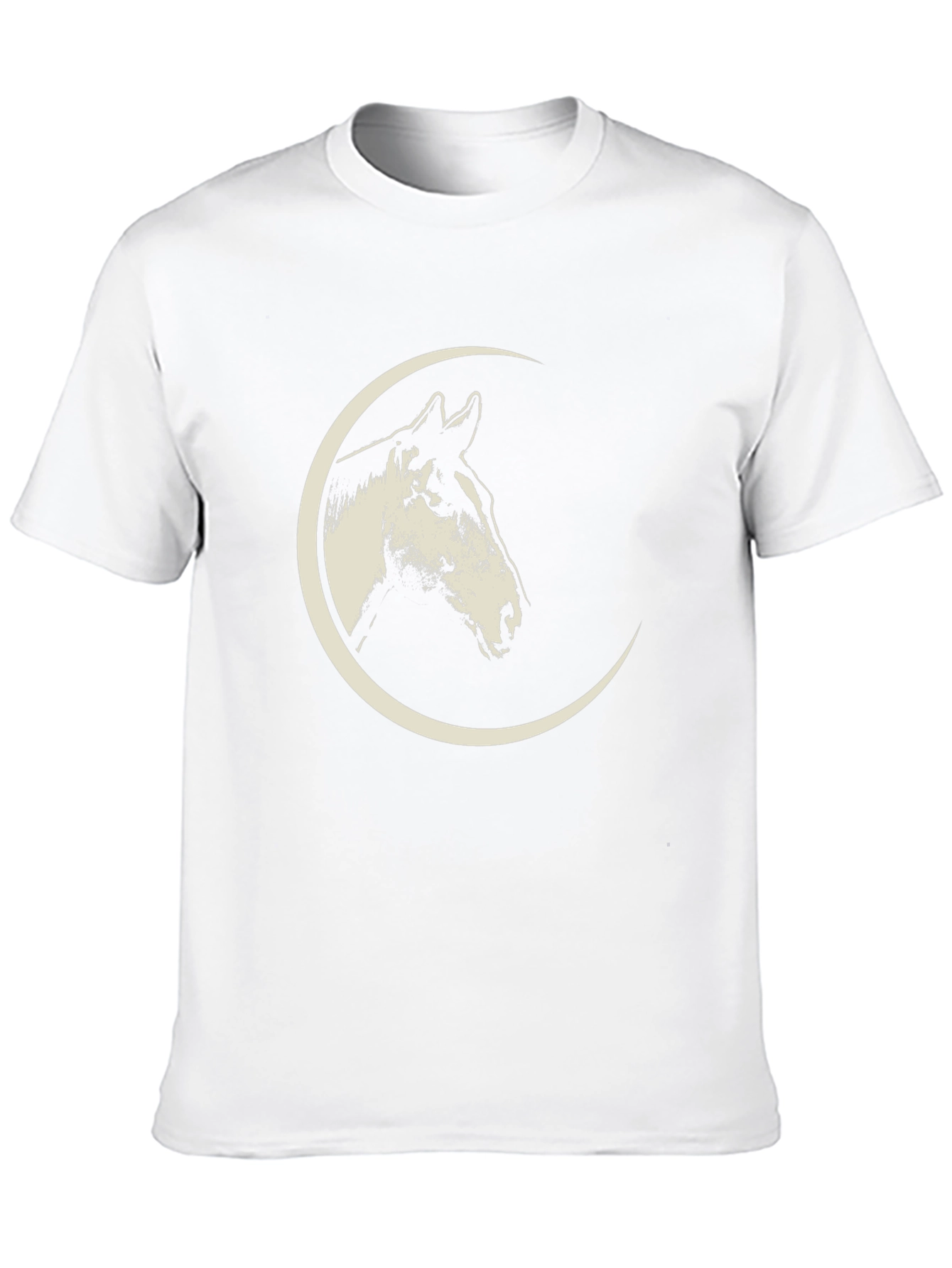 Black Horse Moon Graphic Tee - Black Cotton T-Shirt view 10