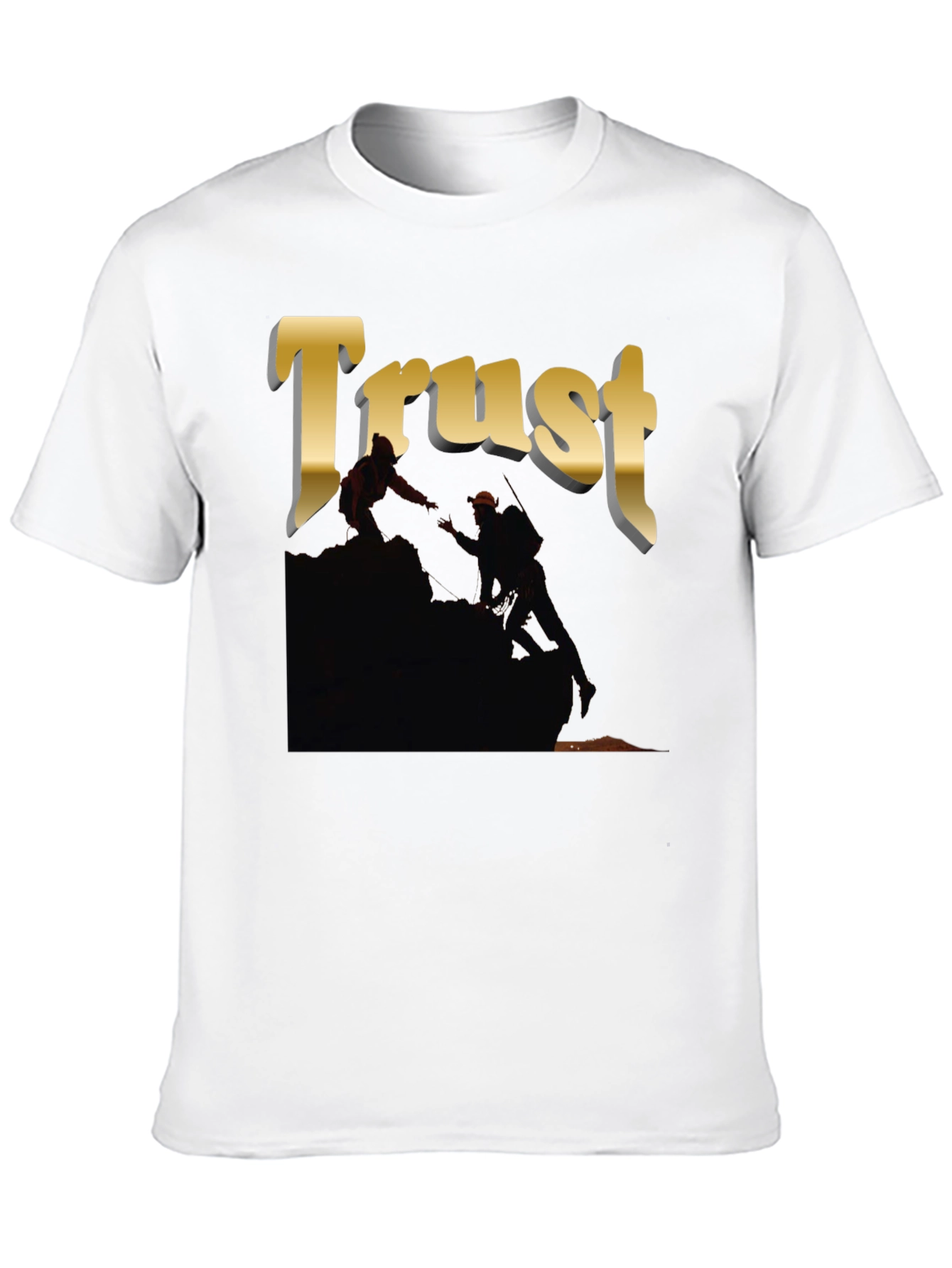 Black Trust T-Shirt - Mountain Climbers - Black Cotton Tee view 10