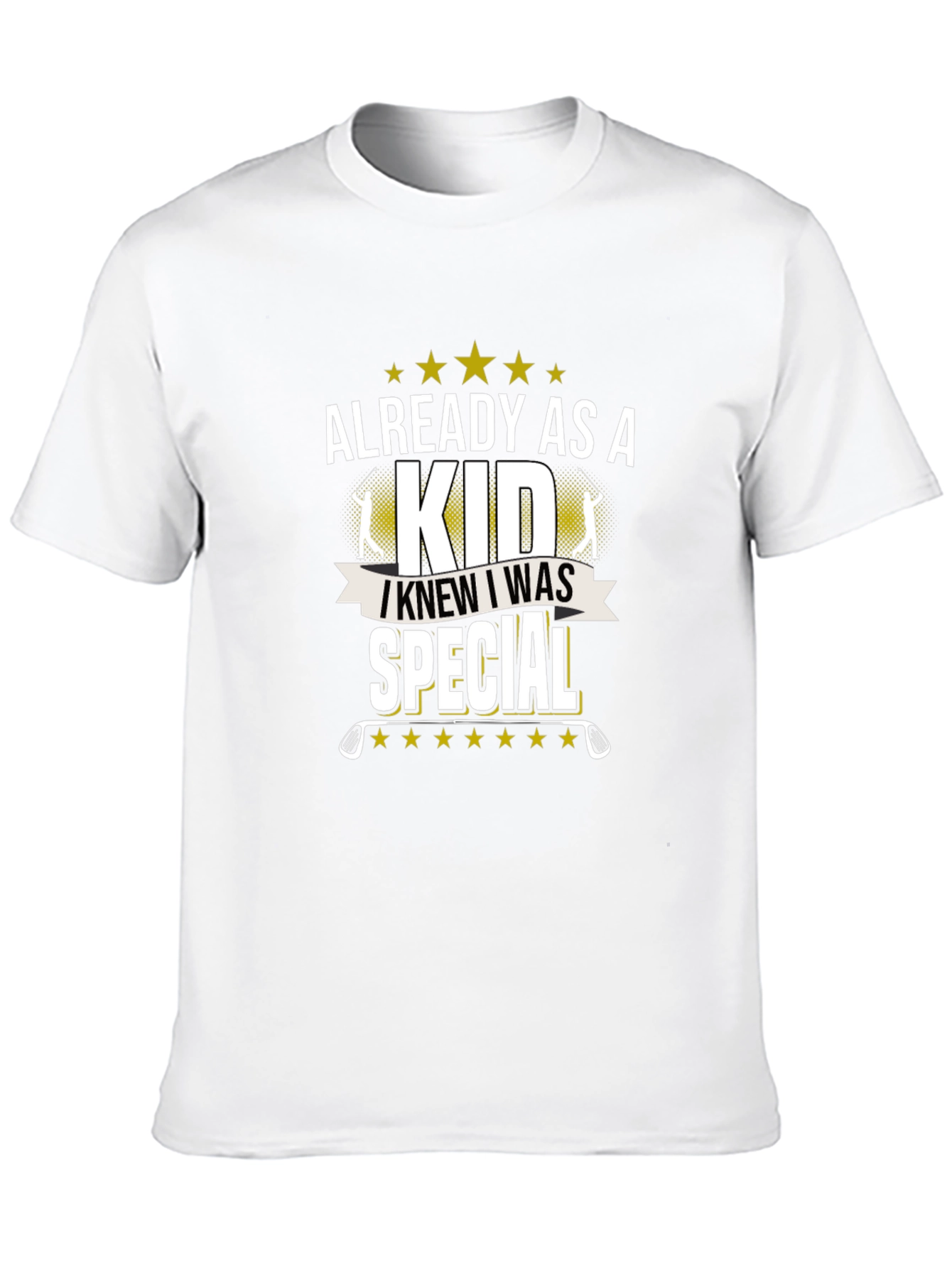 Black Funny Golfing T-Shirt: Already As A Kid Special Tee view 10