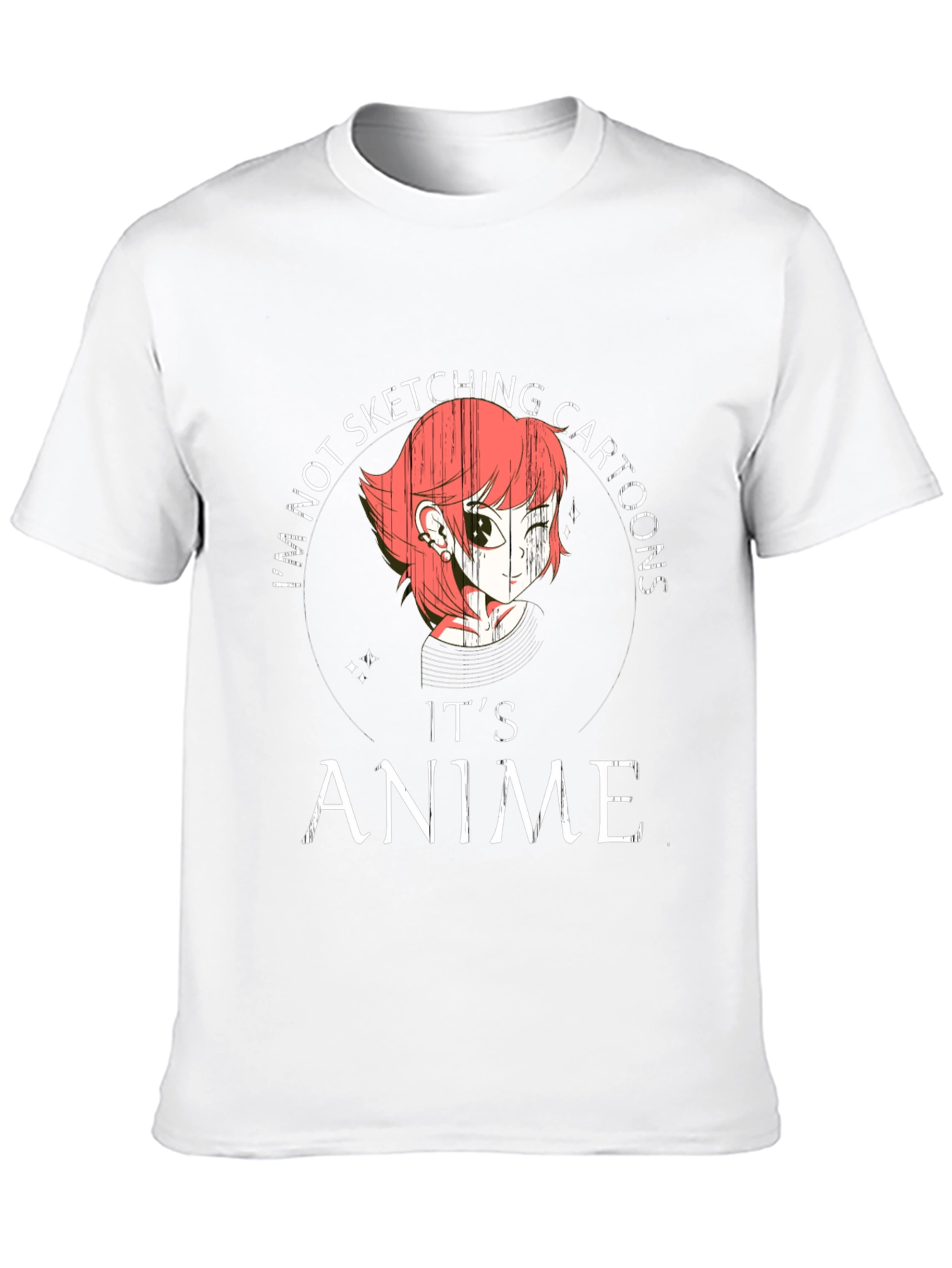 Black I'm Not Sketching Cartoons It's Anime T-Shirt view 10