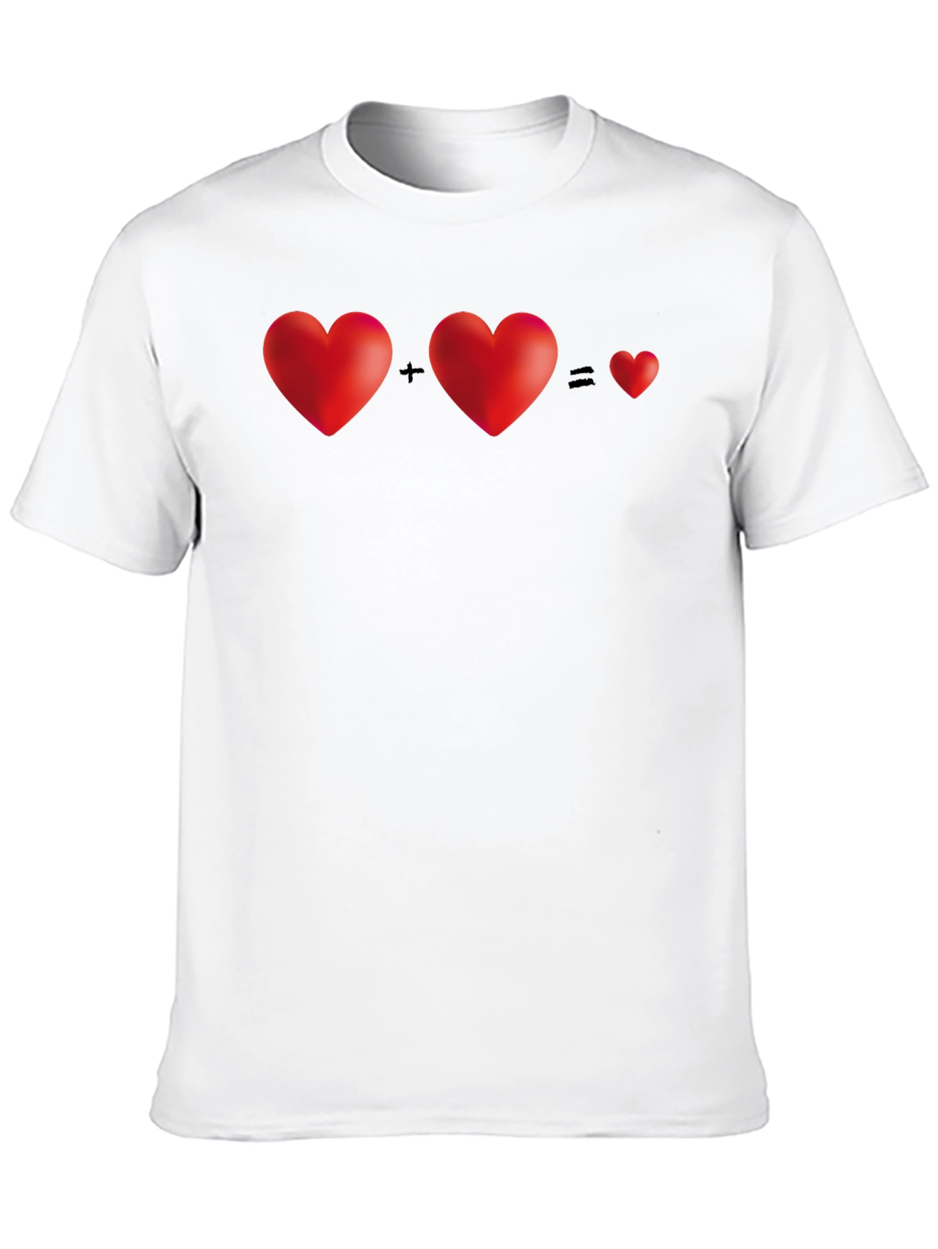 Black Two Hearts Equal One T-Shirt - Black view 10