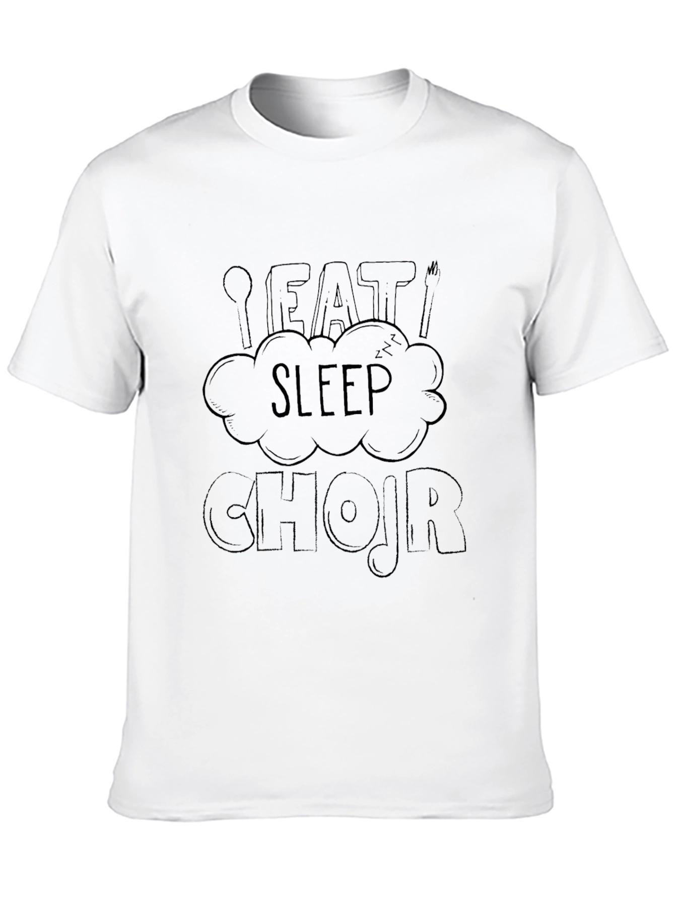 Black Eat Sleep Chojr Funny Graphic Tee view 10