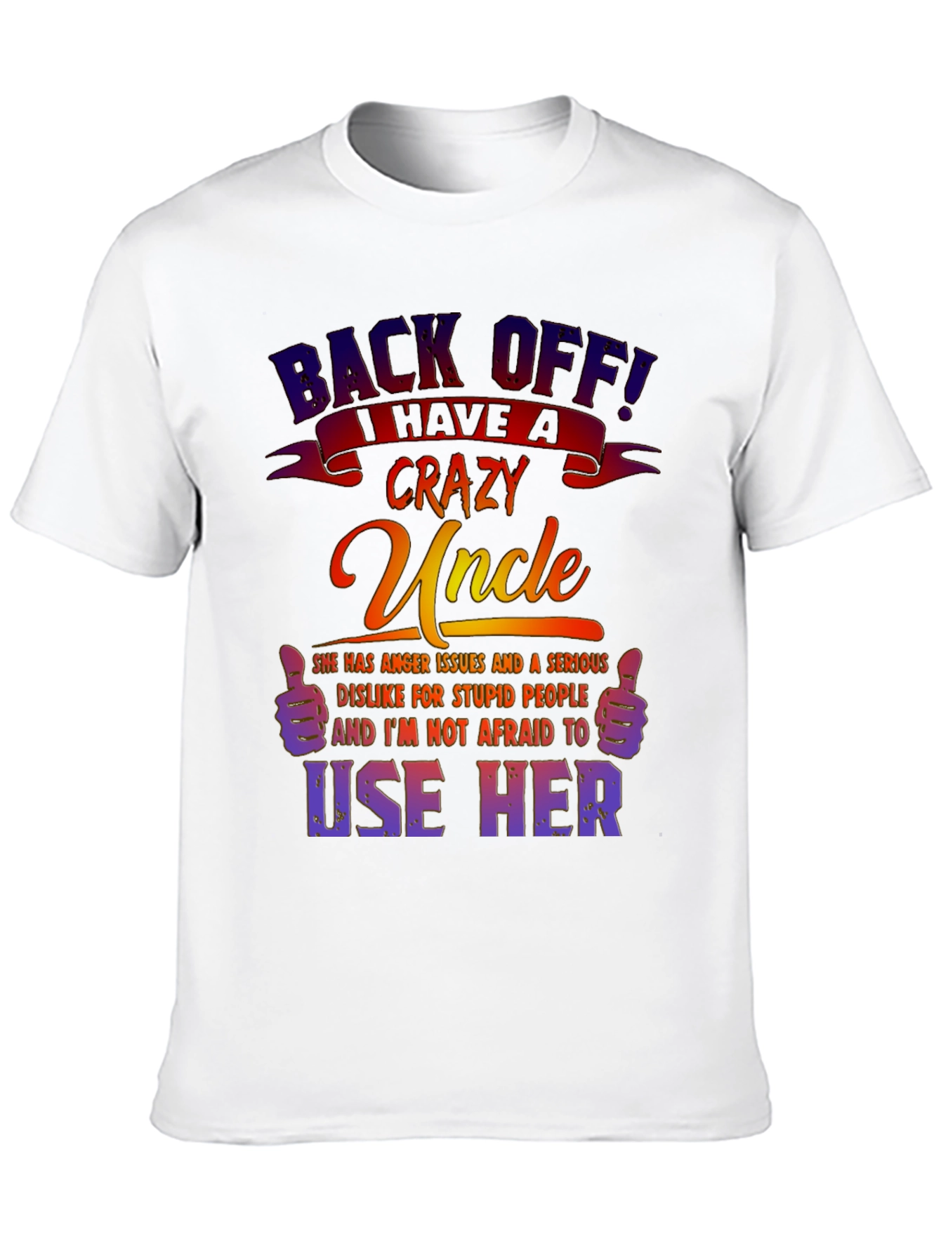 Black Crazy Uncle Graphic T-Shirt - Novelty Tee view 10