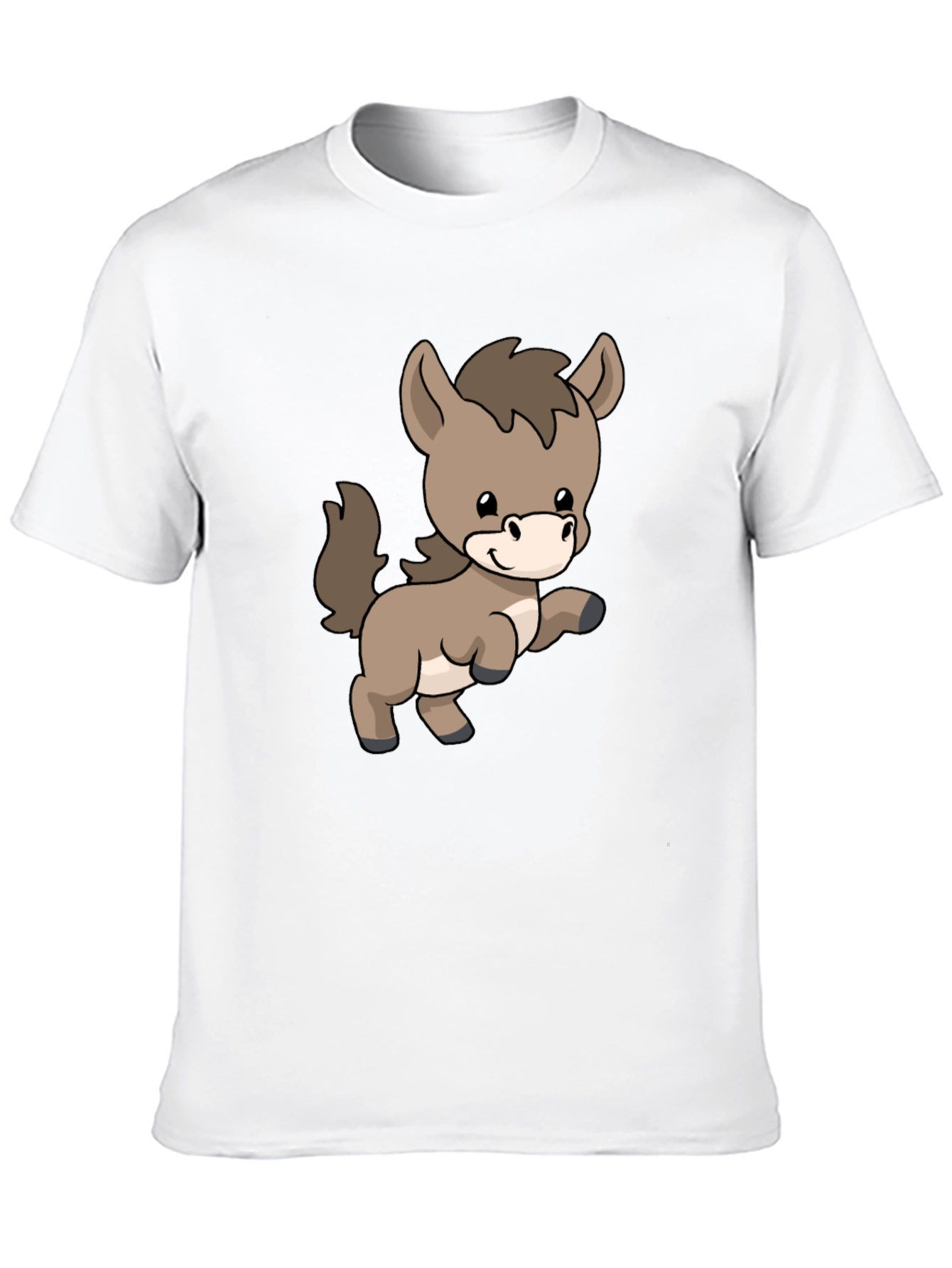 Black Cute Donkey Cartoon Black T-Shirt view 10
