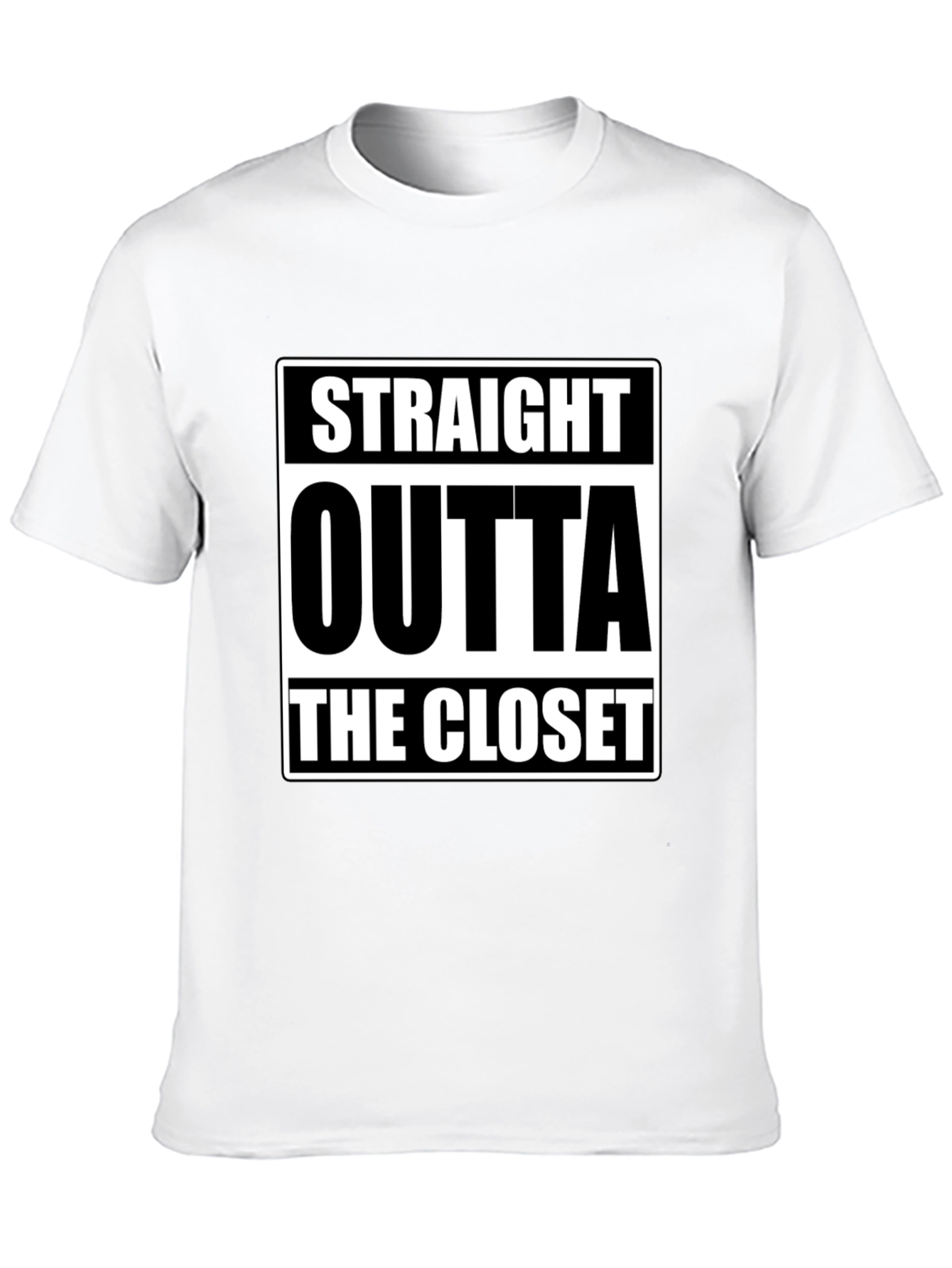 Black Straight Outta The Closet Black T-Shirt view 10
