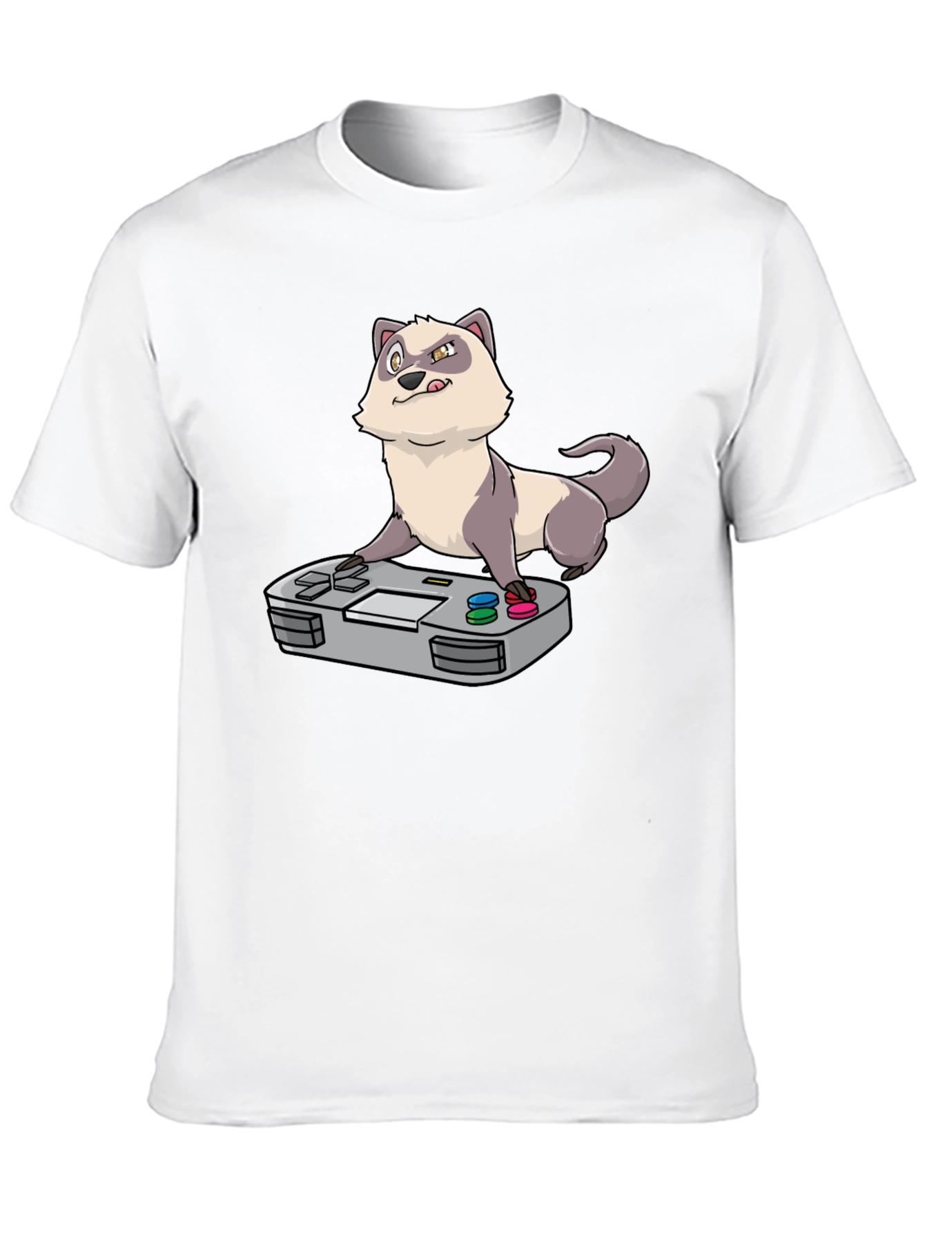Black Funny Ferret Gamer Black T-Shirt view 10