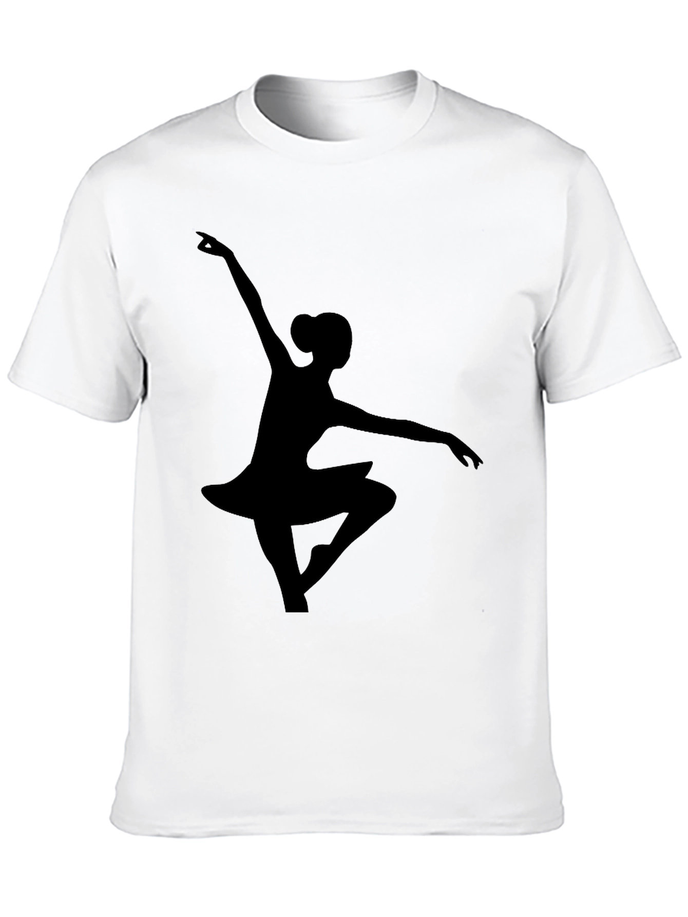 Black Ballerina Silhouette Black T-Shirt view 10