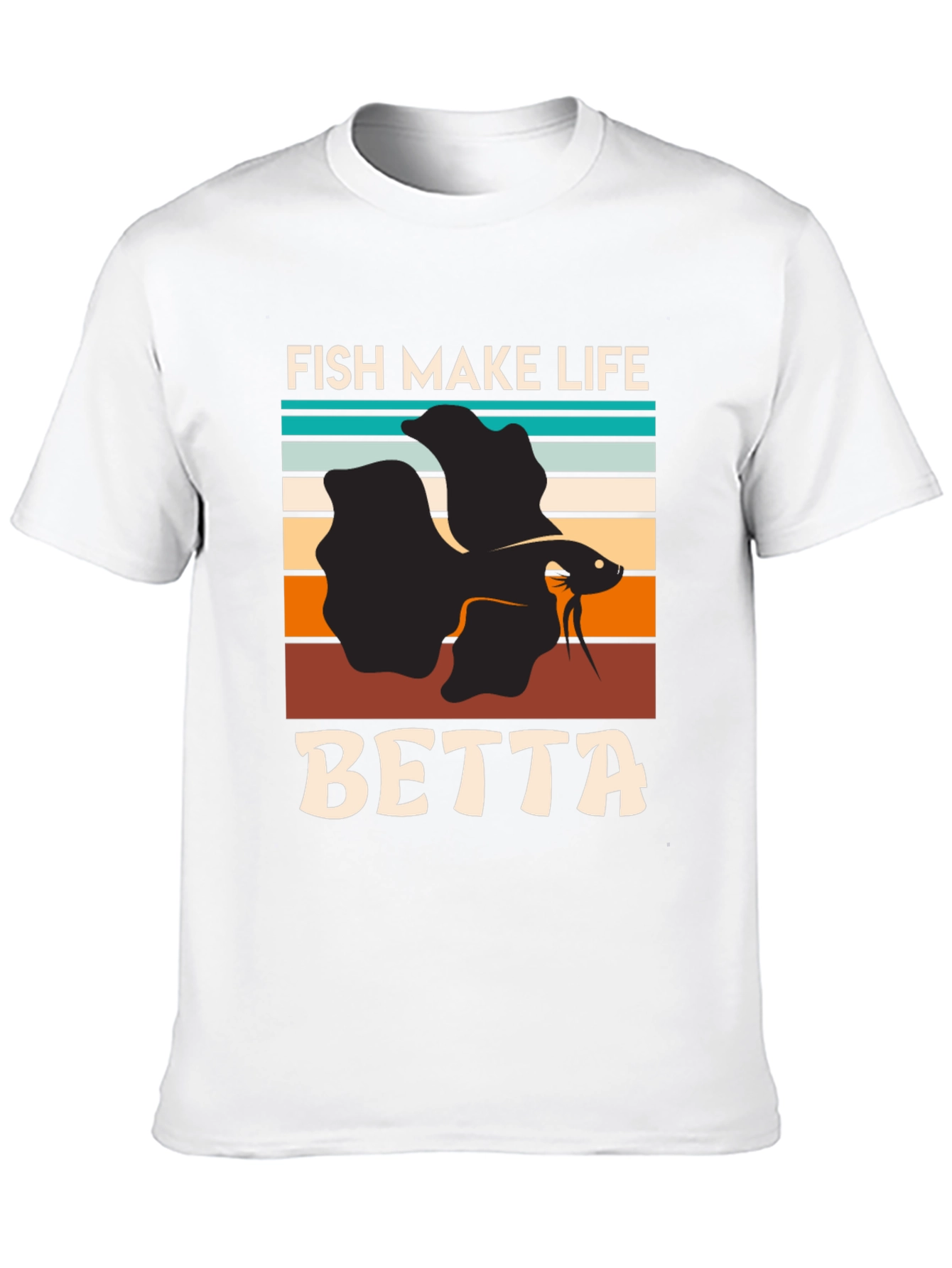 Black Fish Make Life Betta T-Shirt view 10