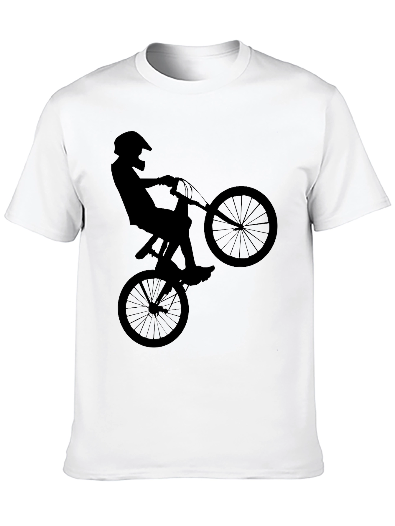 BMX Rider Silhouette Graphic Tee - Black - 10