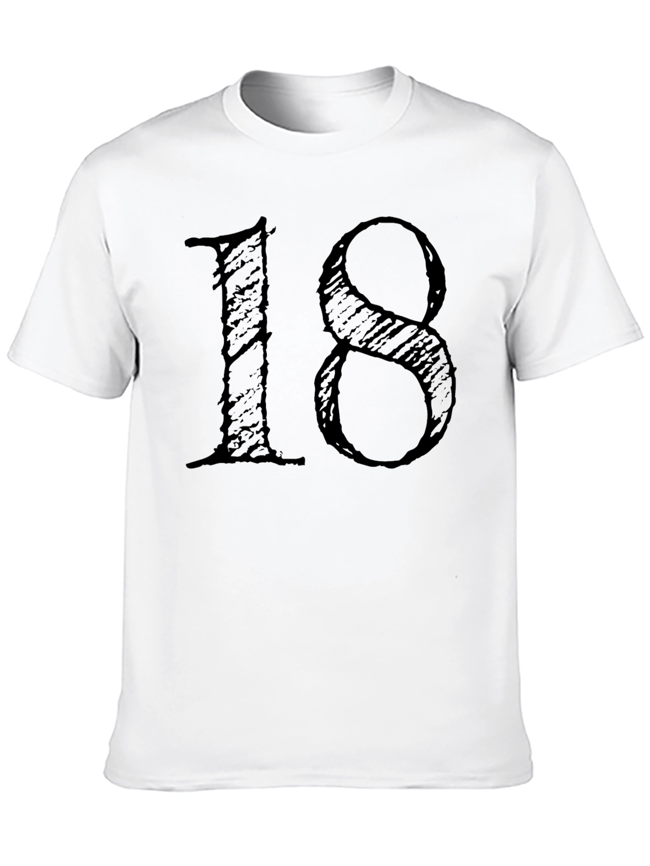Black Grunge Style "18" Black Graphic T-Shirt view 10