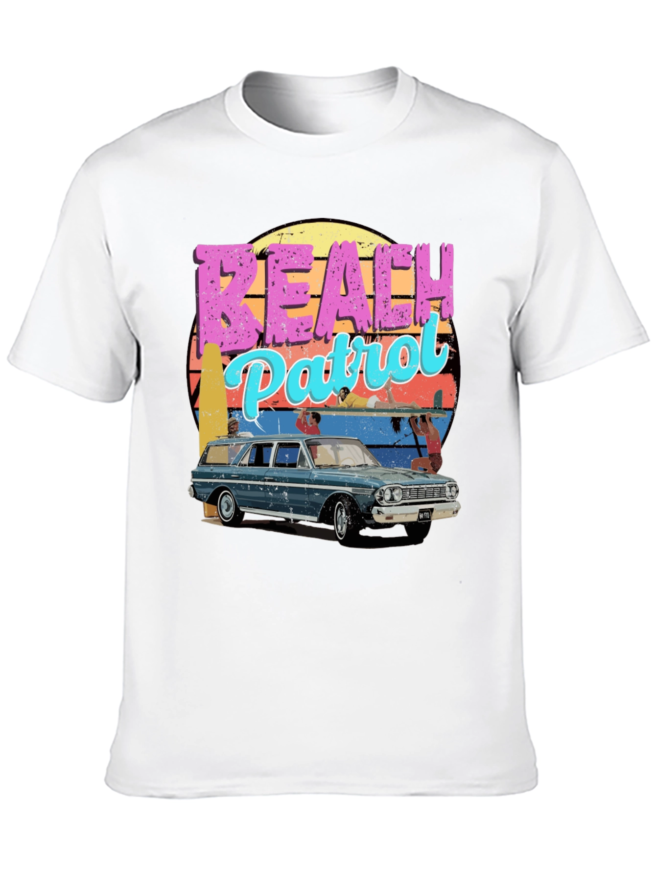 Black Retro Beach Patrol Graphic Tee view 10