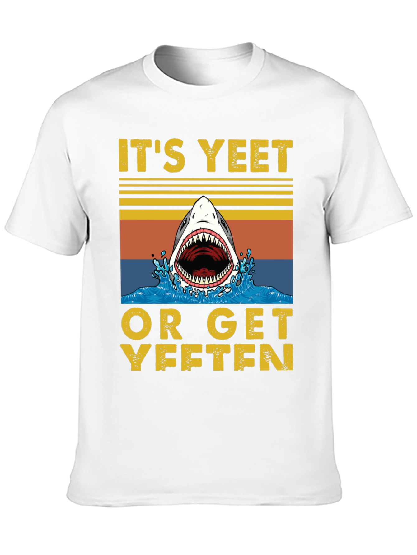 Black It's Yeet or Get Yeeten Shark Graphic Tee view 10