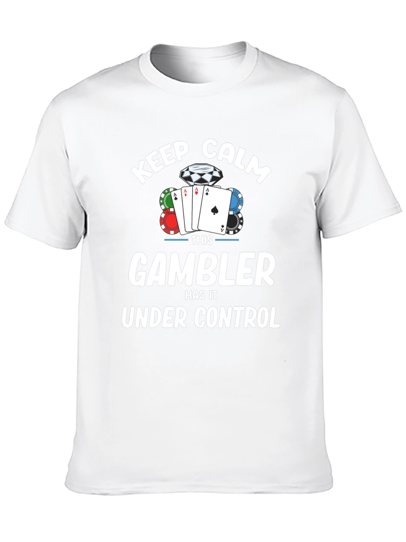 Black Keep Calm Gambler T-Shirt - Black Cotton Tee view 10
