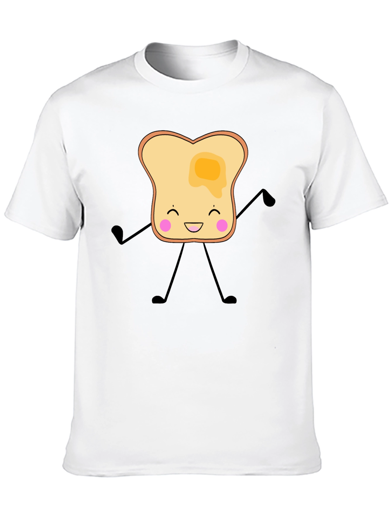 Black Toast Cartoon Graphic T-Shirt view 10