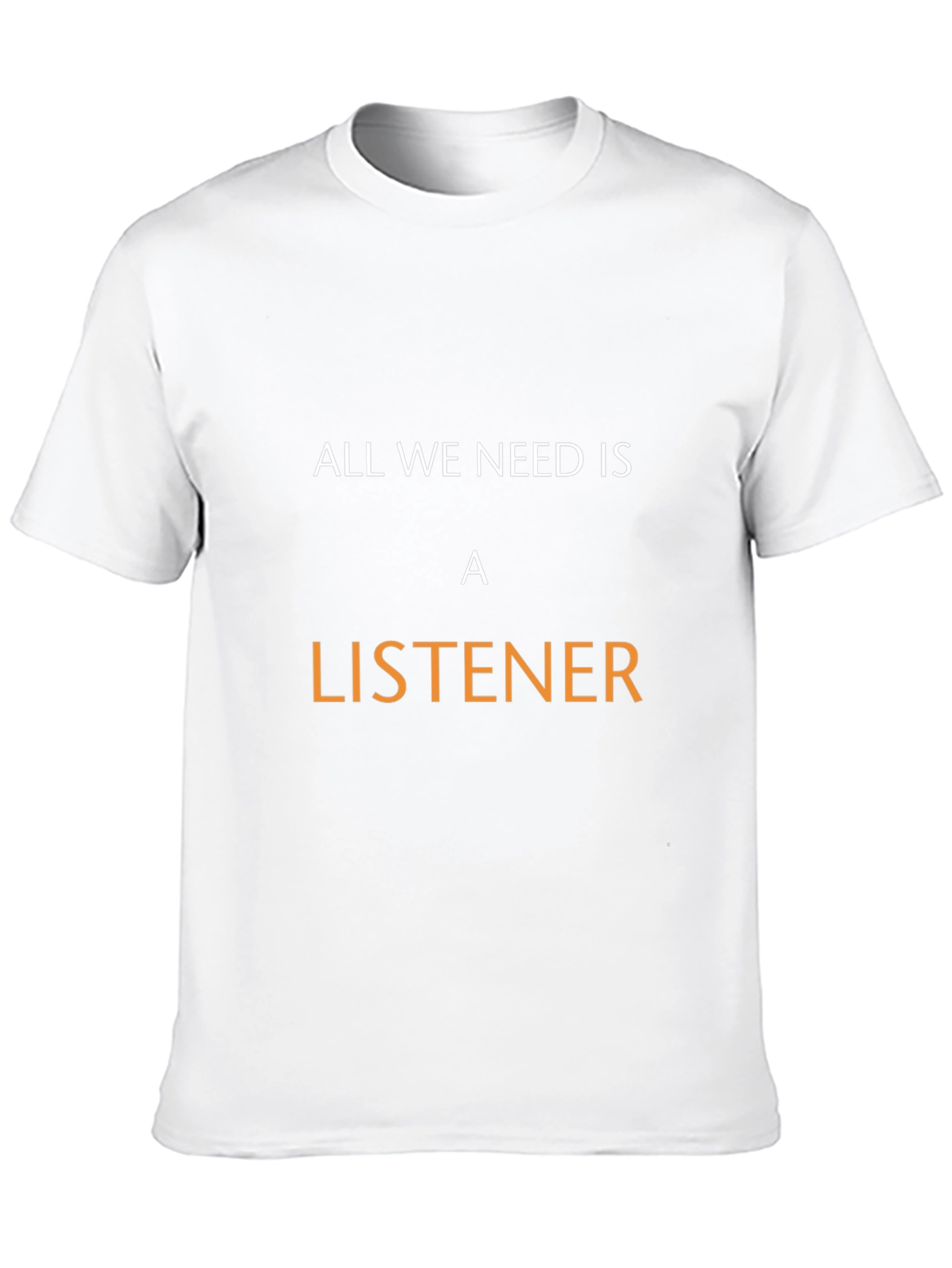 Black All We Need Is a Listener Black T-Shirt view 10