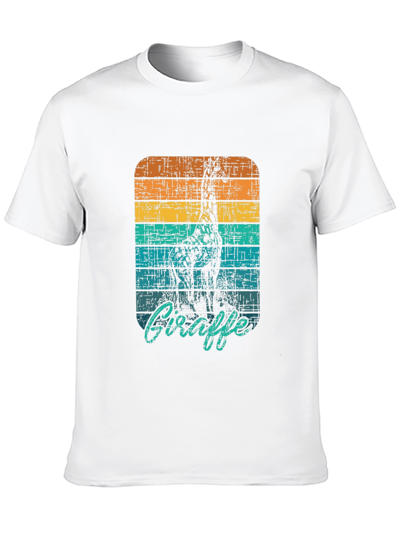 Black Retro Giraffe Graphic Tee - Black Unisex T-Shirt view 10