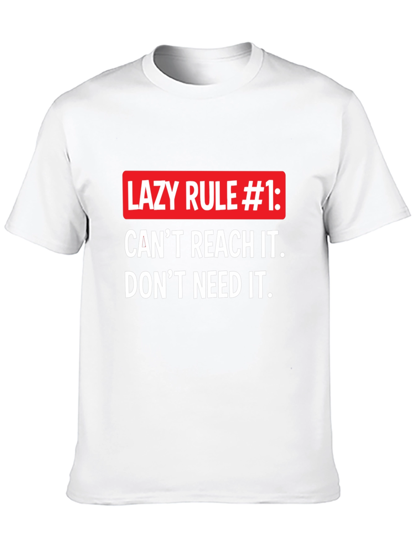 Black Lazy Rule #1 Graphic Tee - Funny Slogan T-Shirt view 10