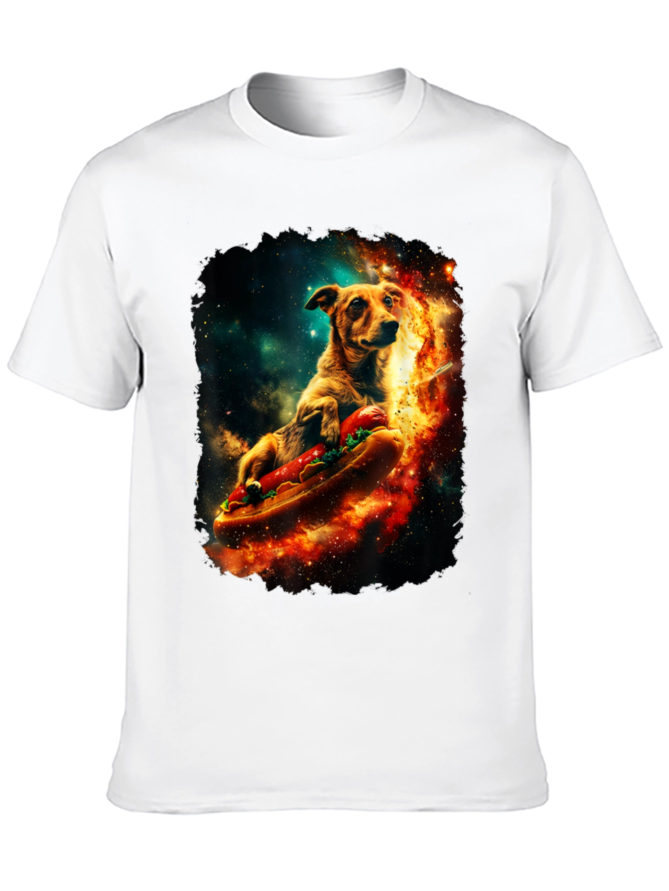 Black Cosmic Hot Dog Dog T-Shirt view 10
