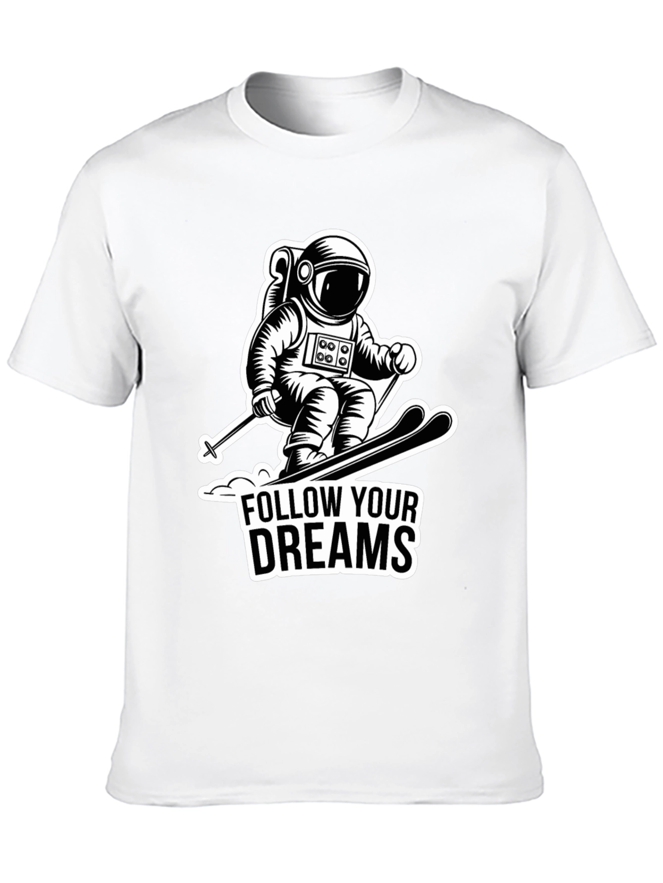 Black Astronaut Skiing Graphic Tee - Follow Your Dreams view 10