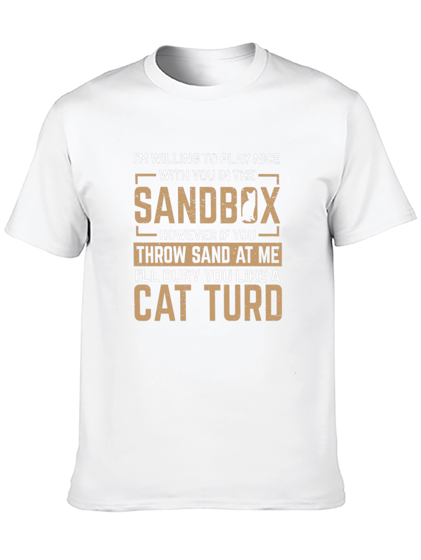 Black Sandbox Cat T-Shirt Funny Graphic Tee view 10