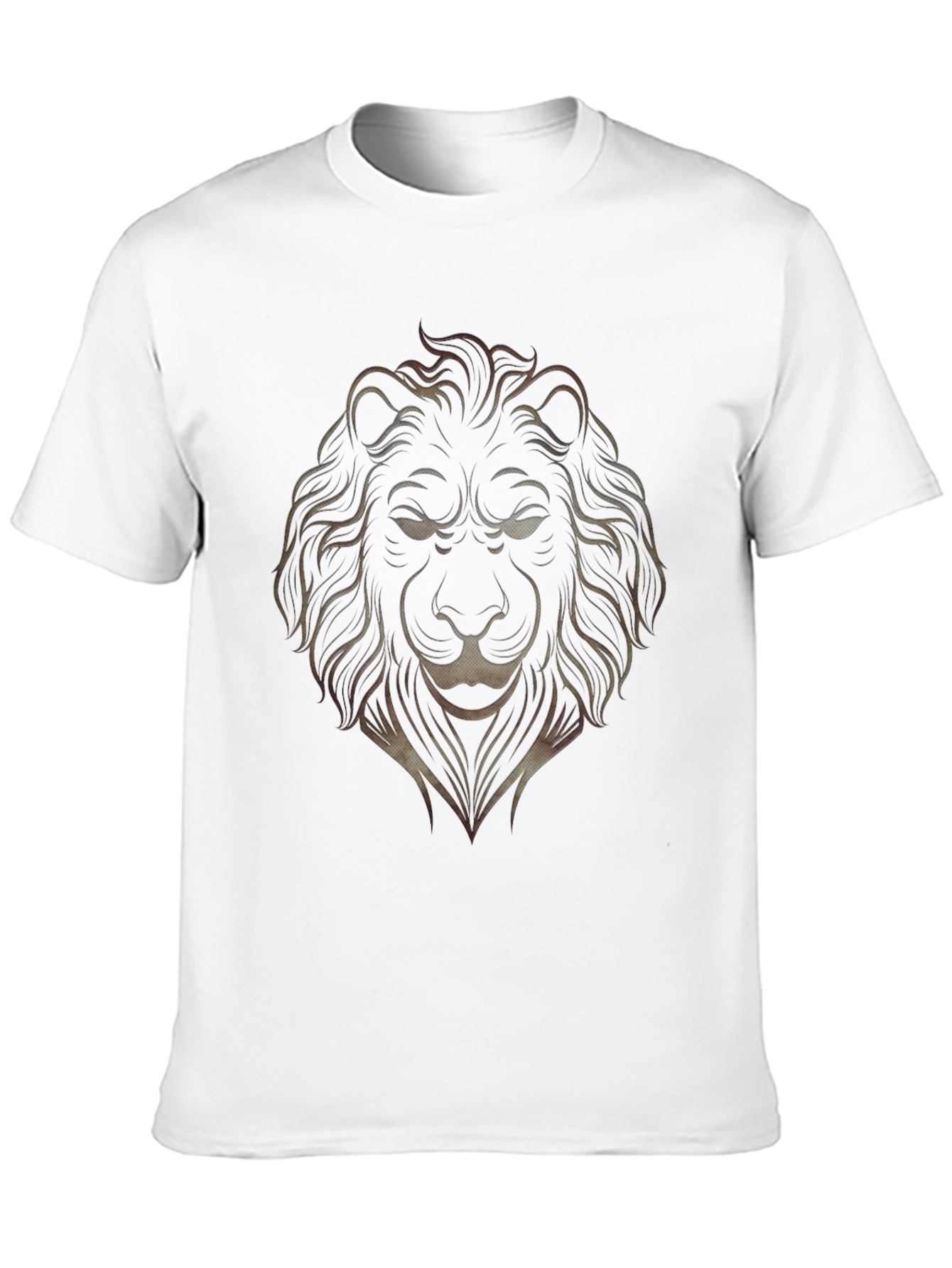 Black Lion Graphic Print Men's Black T-Shirt view 10