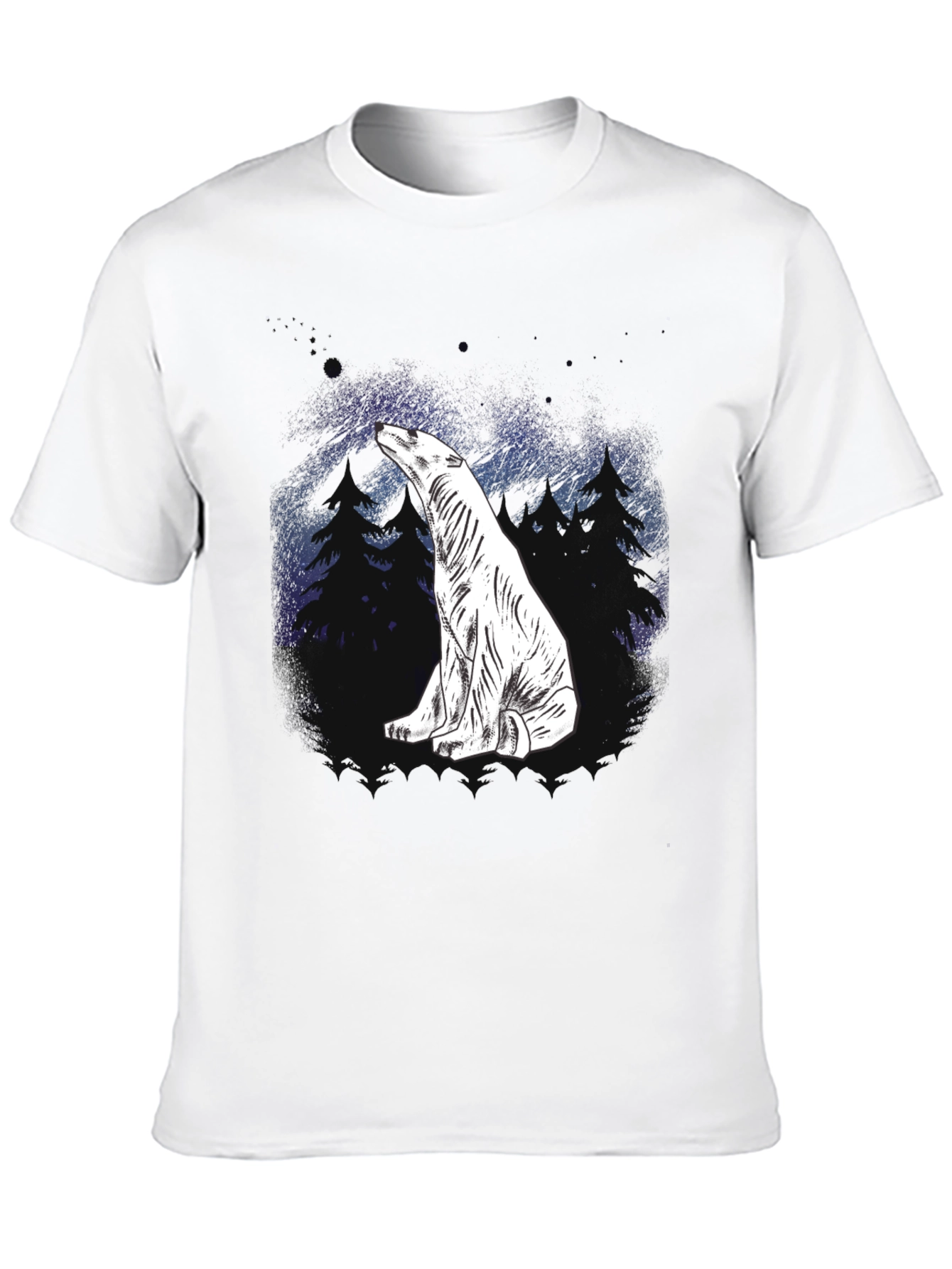 Black Polar Bear Graphic Tee - Black Cotton Blend view 10