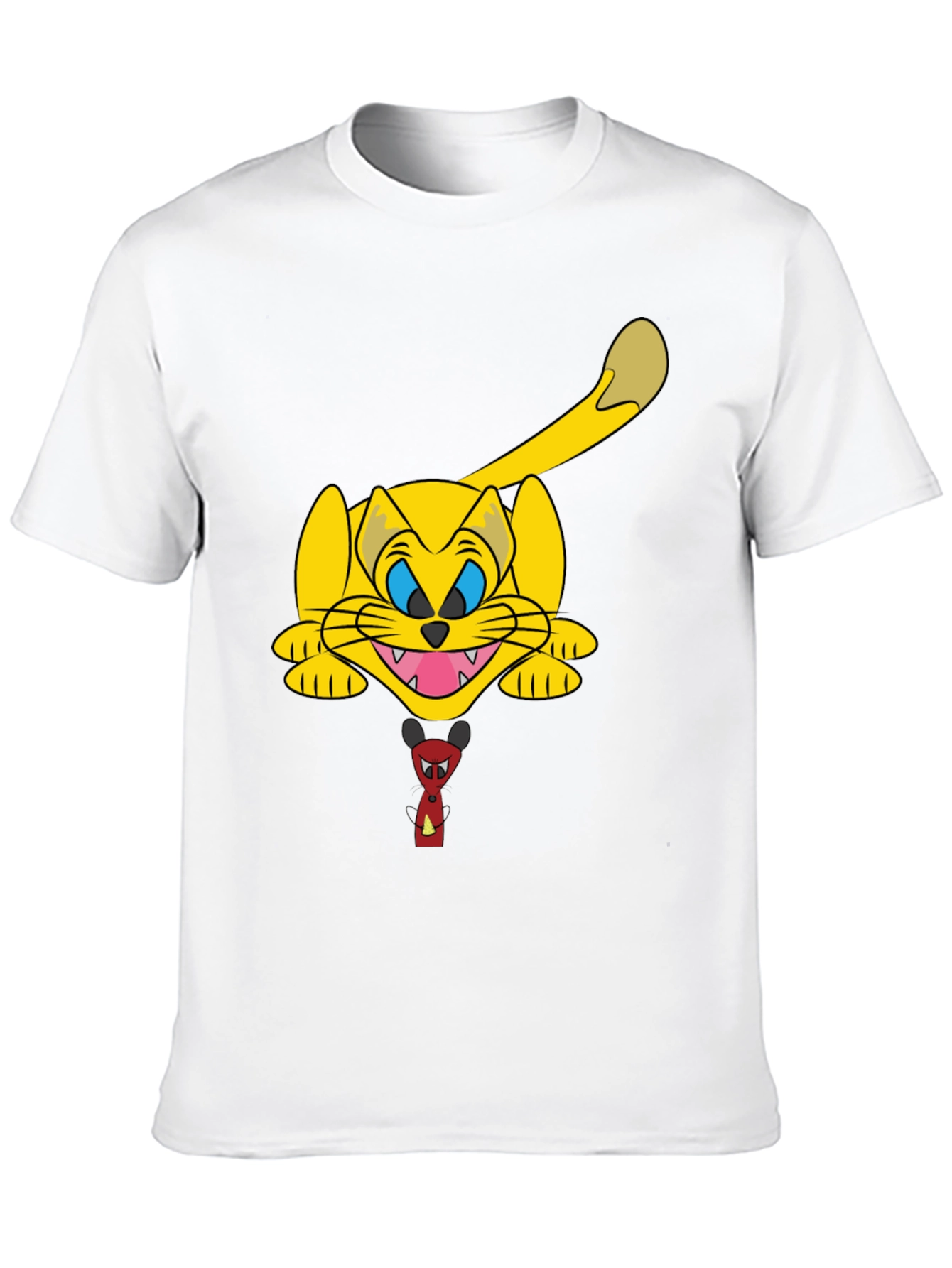 Black Cartoon Cat Graphic Black T-Shirt view 10