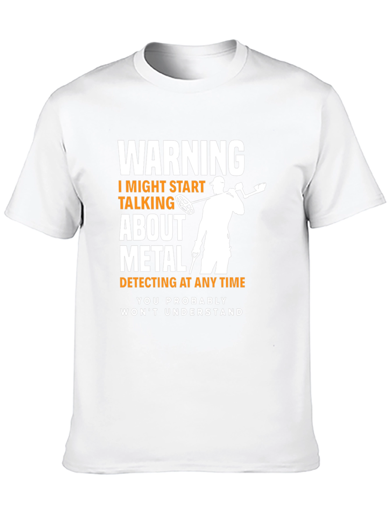 Black Metal Detecting Warning T-Shirt view 10