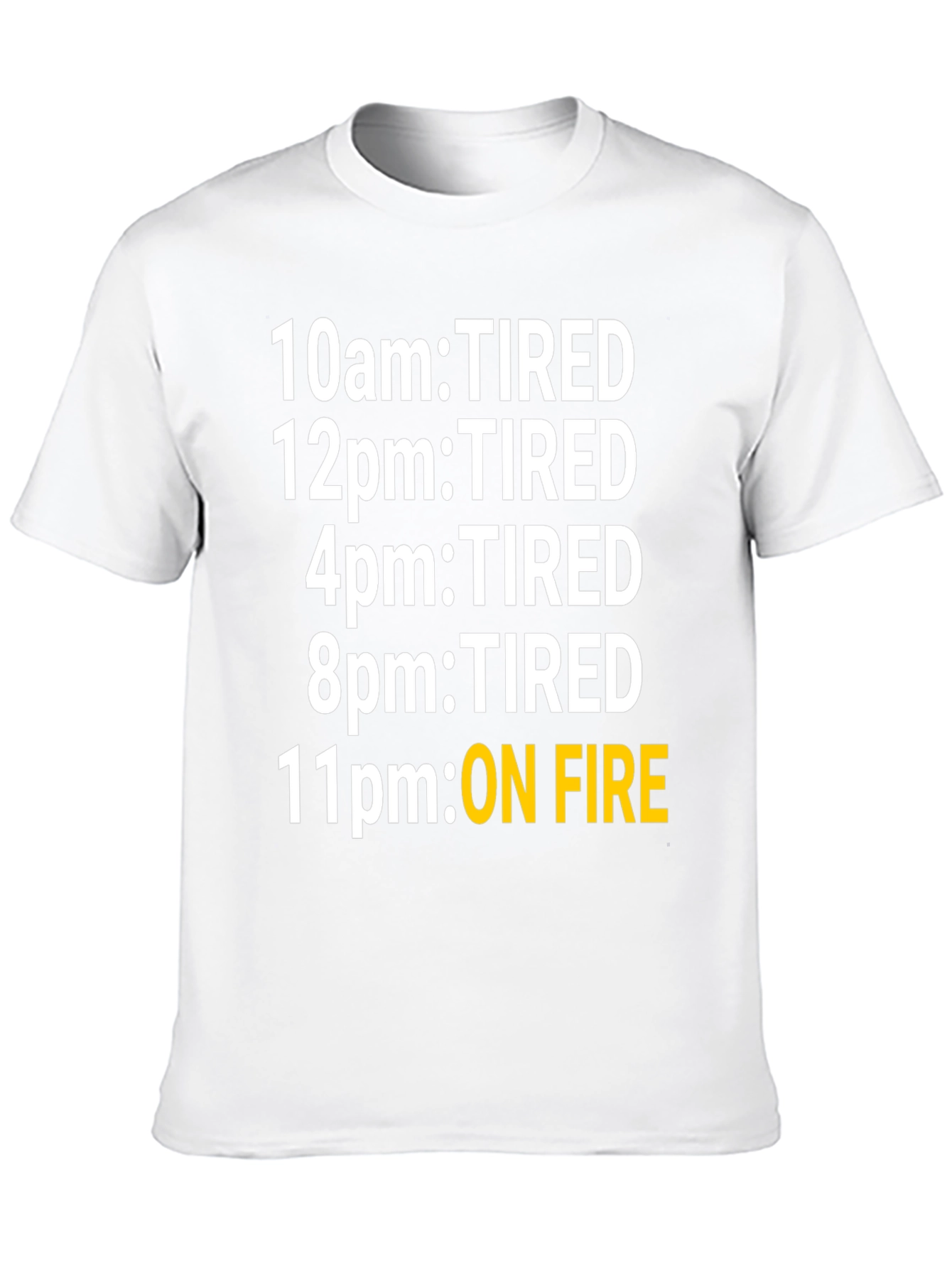 Black Funny Tired Schedule Black T-Shirt view 10