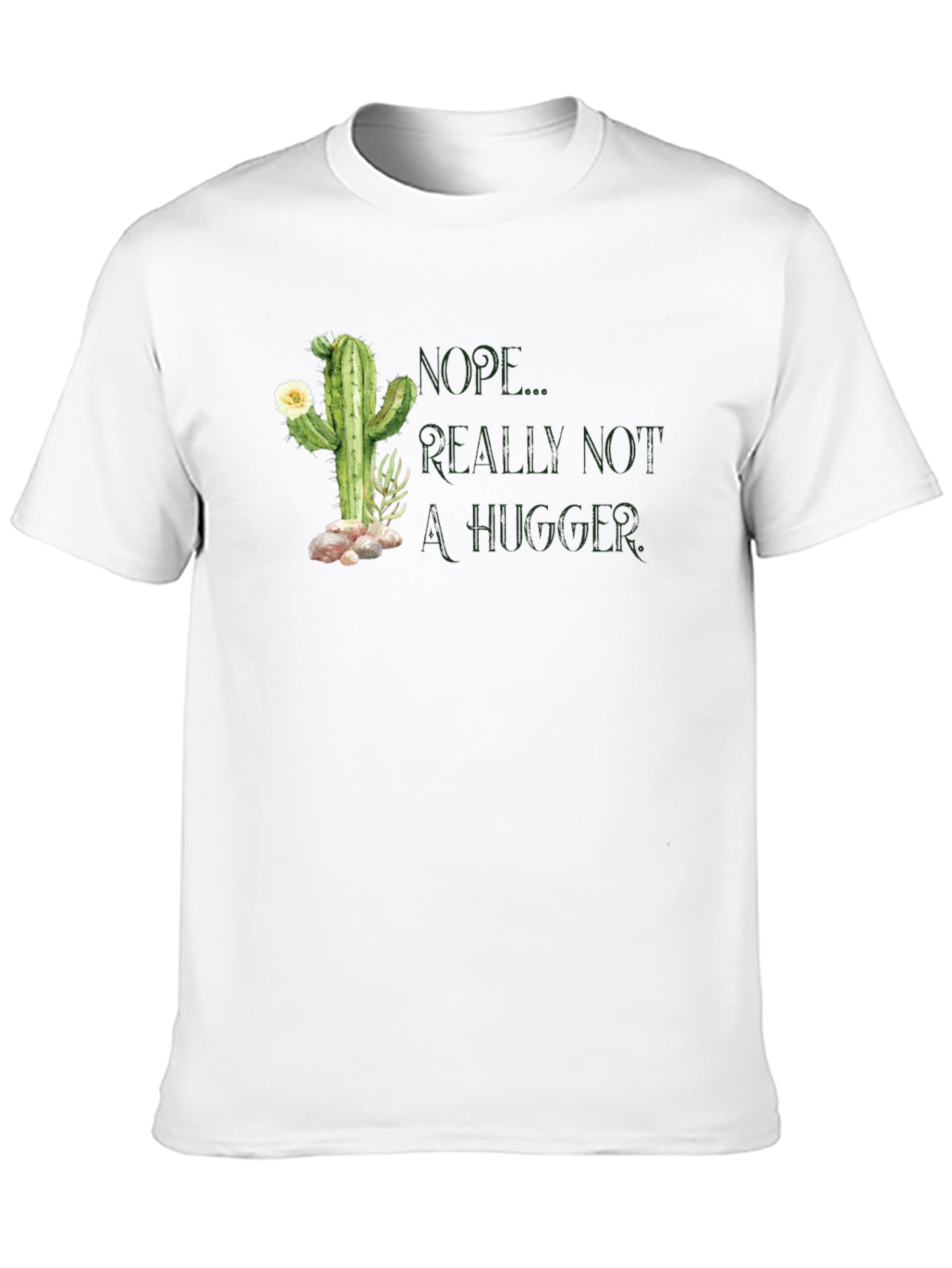 Black Nope, Not a Hugger Cactus Graphic T-Shirt view 10
