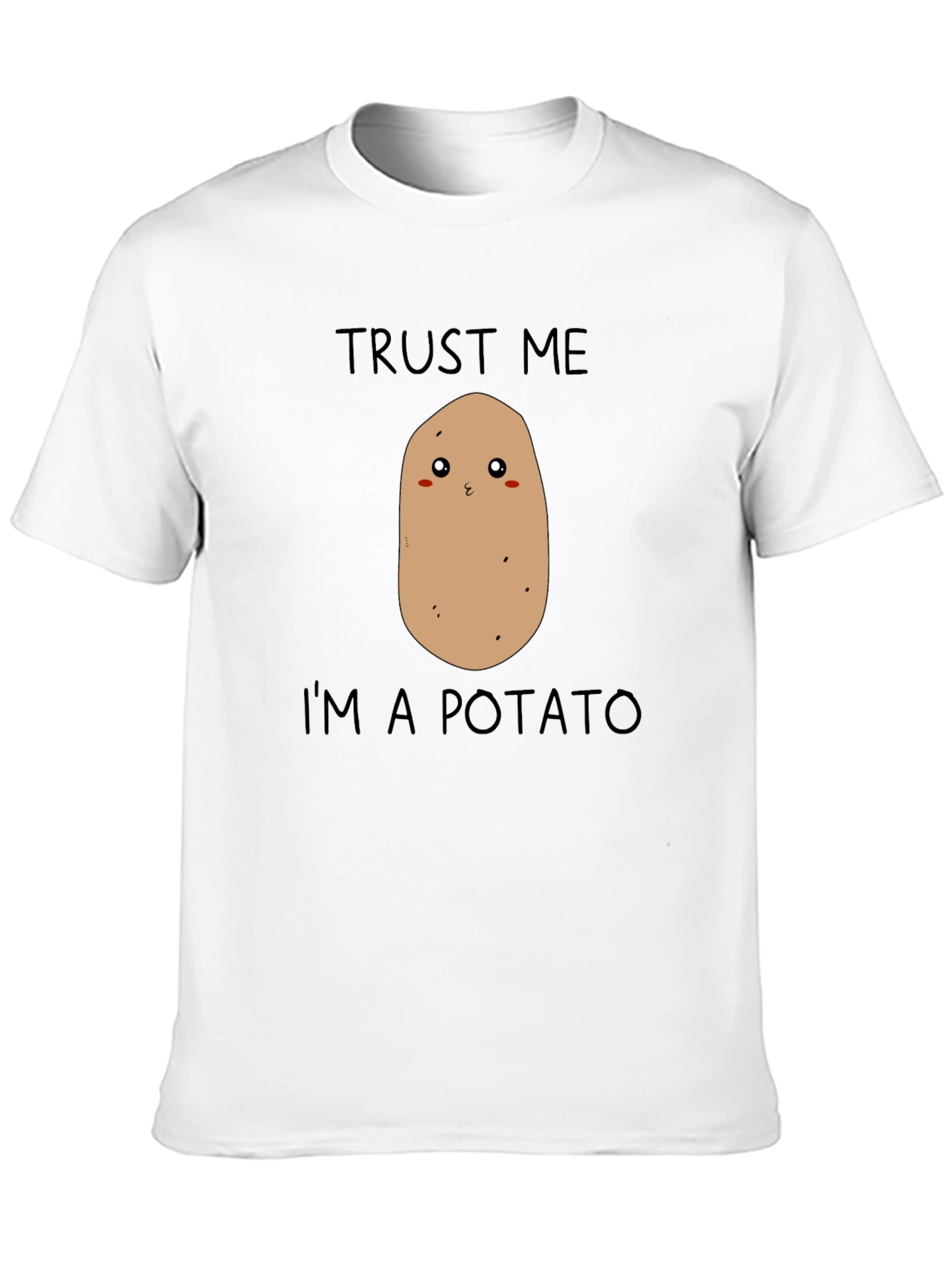 Black Trust Me I'm A Potato Funny Graphic T-Shirt view 10