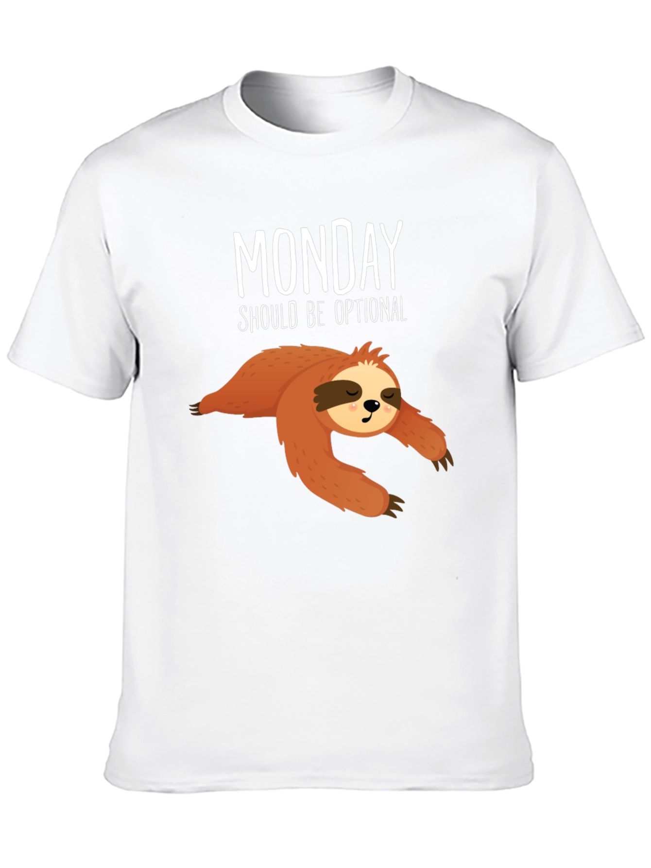 Black Funny Sloth Monday T-Shirt view 10