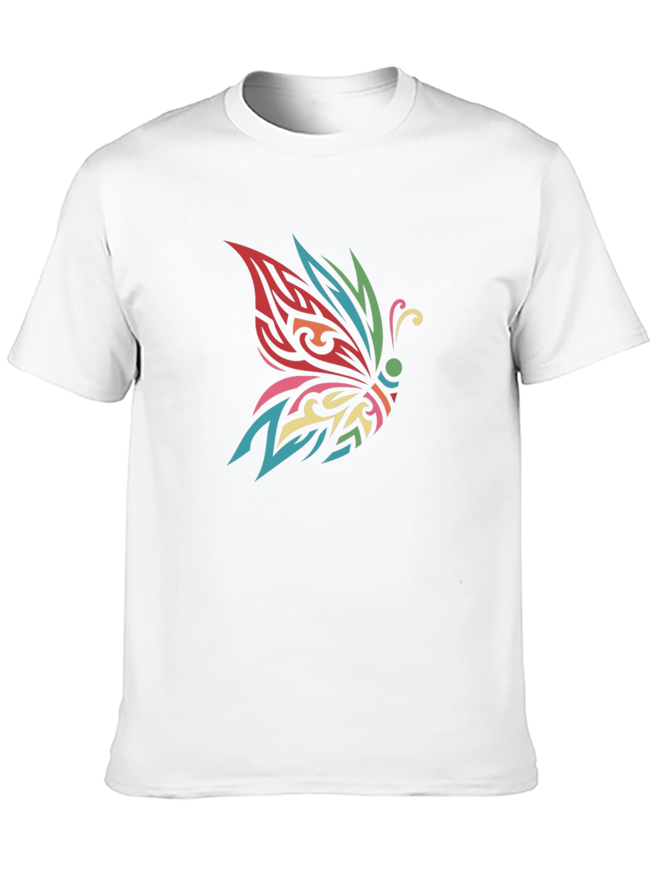 Black Butterfly Tribal Tattoo Black T-Shirt view 10