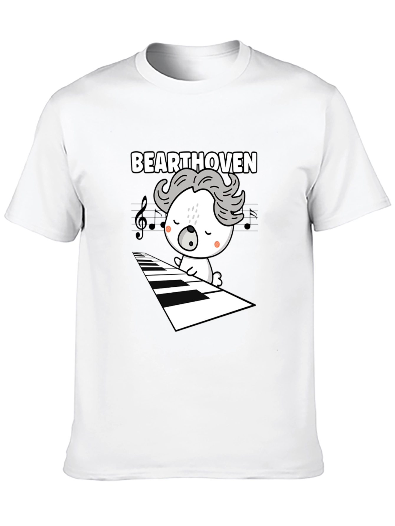Black Bearthoven Piano T-Shirt view 10