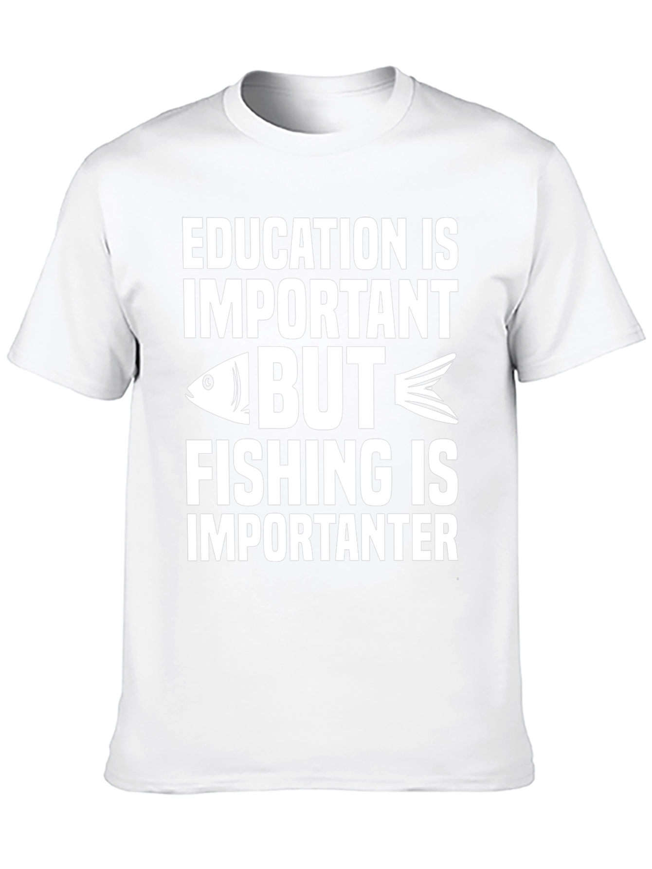 Black Funny Fishing Graphic T-Shirt - Education Is Important view 10