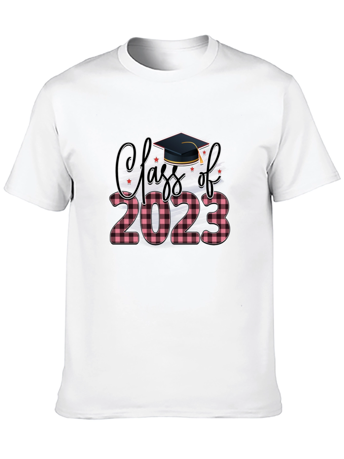 Black Class of 2023 Plaid Graduation T-Shirt view 10